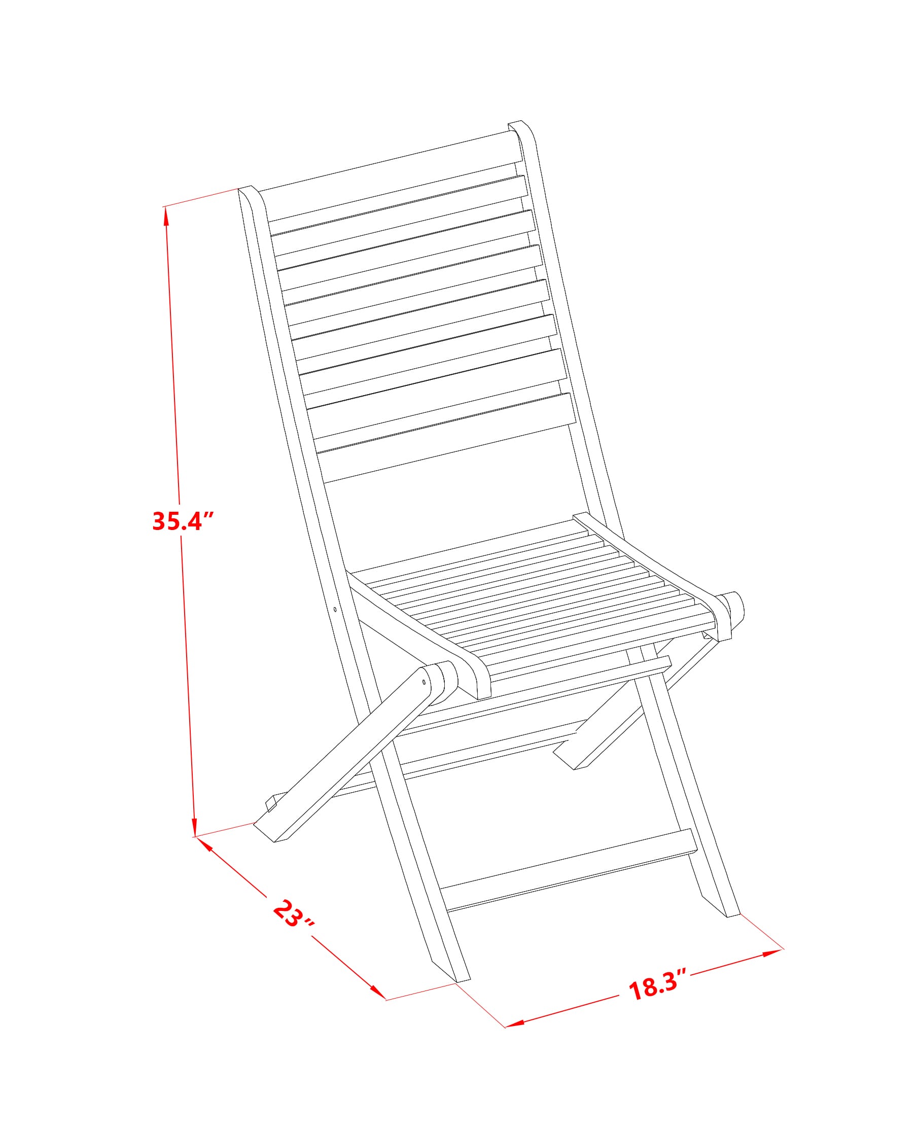 East West Furniture SEBS3CWNA 3-Piece Outdoor Dining Set Contains a Folding Camping Table and 2 Outdoor Side Chairs Suitable for Garden, Terrace, Bistro, and Porch - Natural Oil Finish