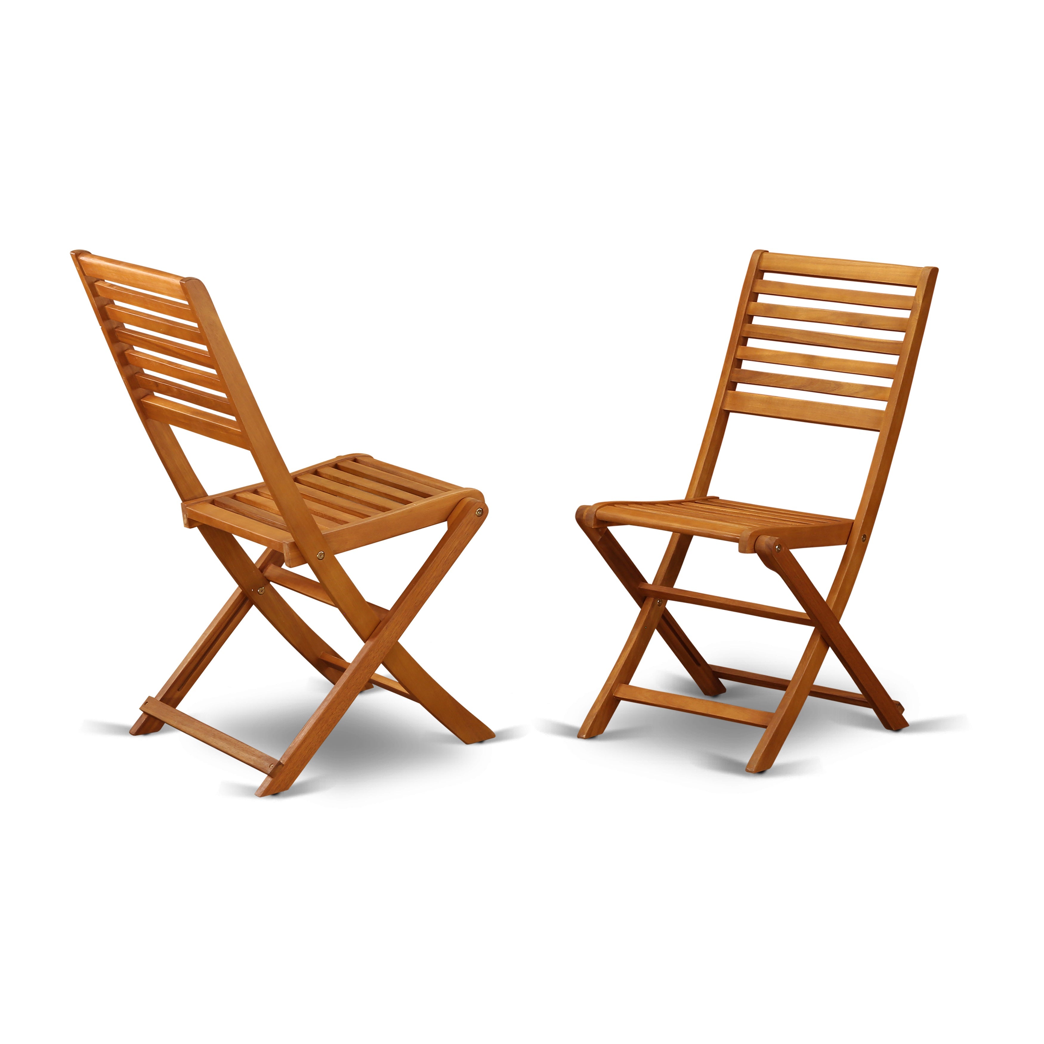Juego de comedor estilo bistró para patio East West Furniture DIBS52CANA de 5 piezas. Incluye una mesa ovalada de madera de acacia para exteriores y 2 sillas plegables con 2 sillas laterales.