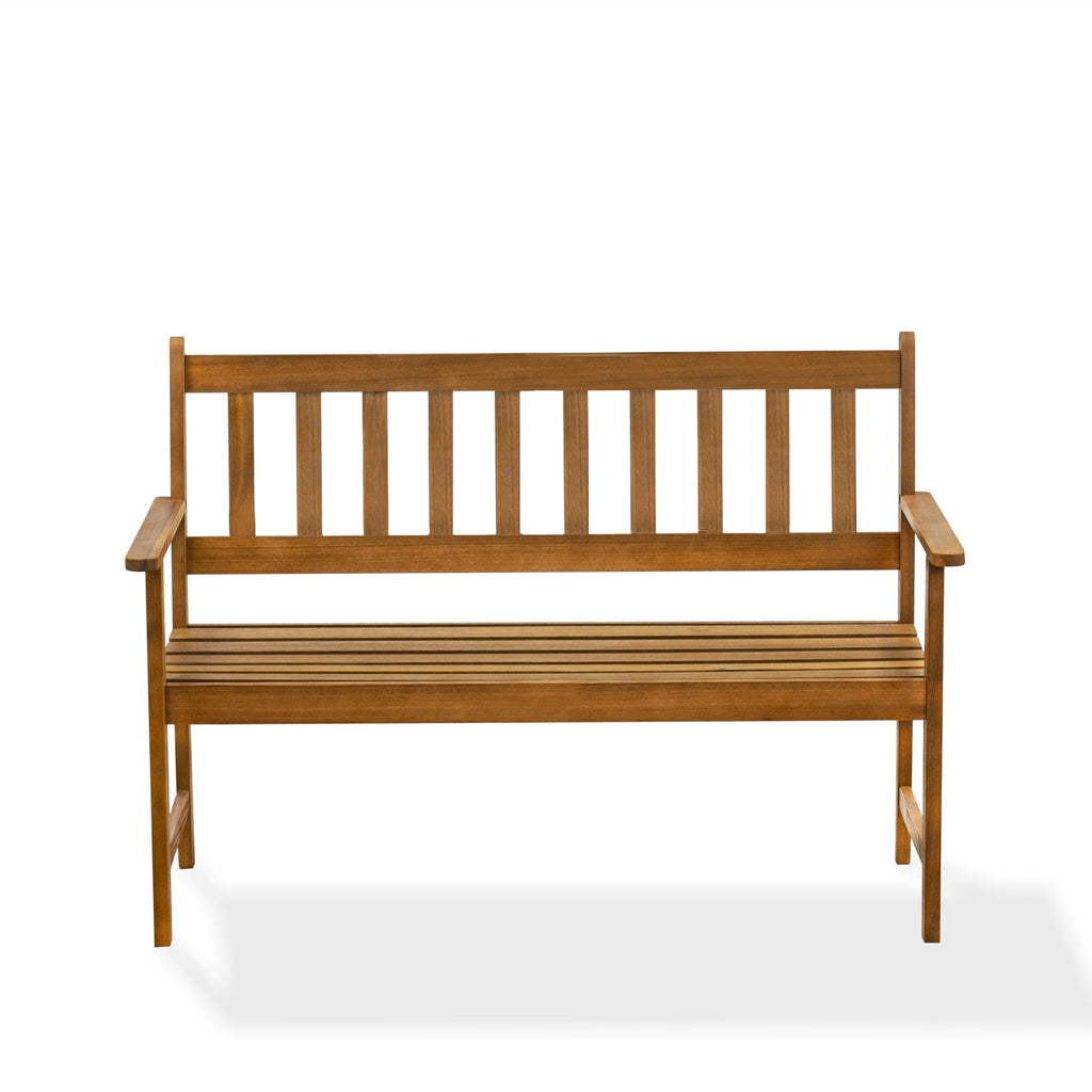 East West Furniture BBTB0NA Belmont Wooden Patio Bench with Backrest - Acacia Wood, 48x22x33 Inch, Natural Oil