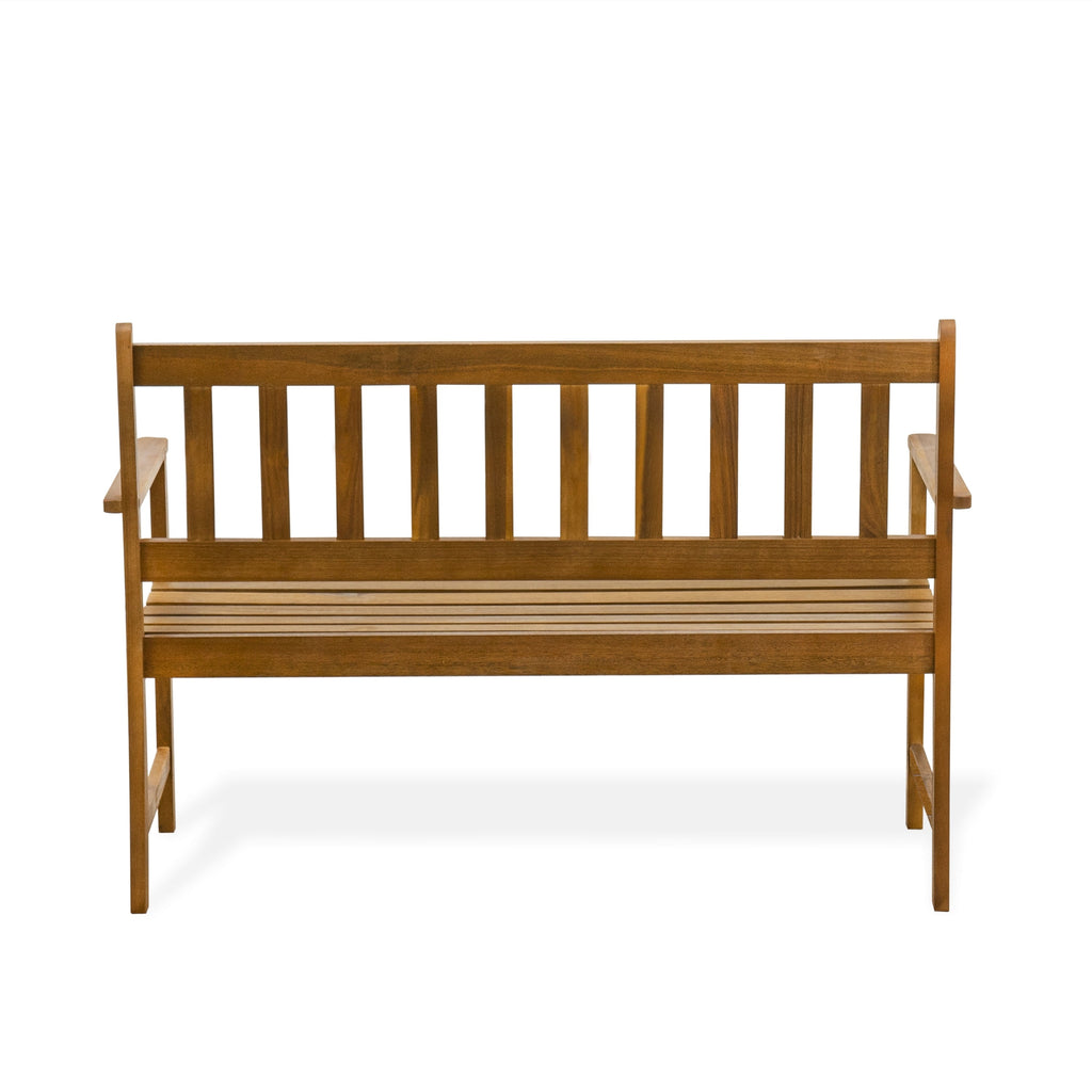 East West Furniture BBTB0NA Belmont Wooden Patio Bench with Backrest - Acacia Wood, 48x22x33 Inch, Natural Oil