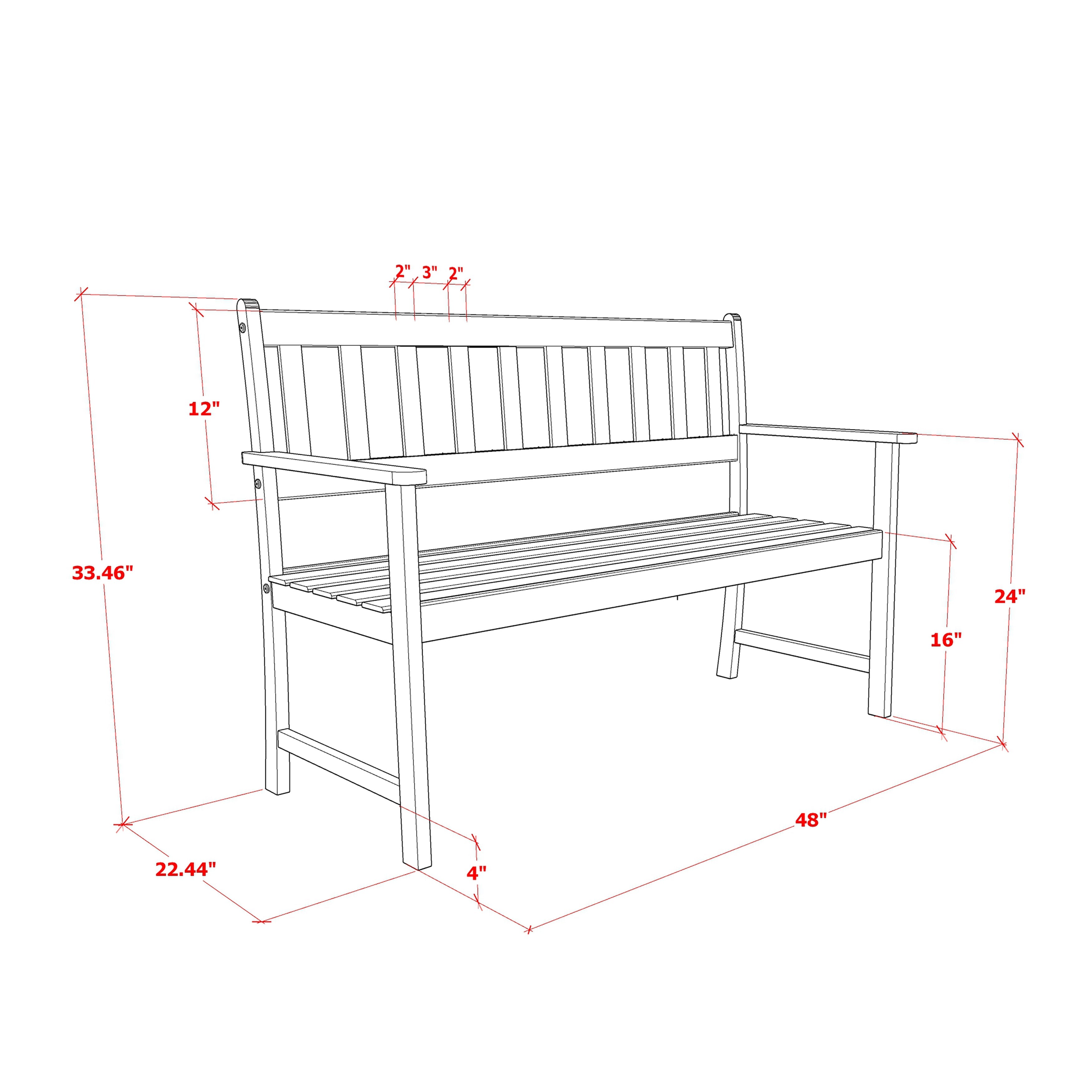 East West Furniture BBTB0NA Belmont Bench without Cushion made of Acacia wood in Natural Oil finish