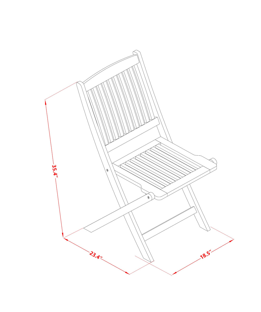 East West Furniture AECM5CWNA 5 Piece Patio Bistro Dining Furniture Set Includes a Rectangle Outdoor Acacia Wood Table and 4 Folding Side Chairs, 36x60 Inch, Natural Oil