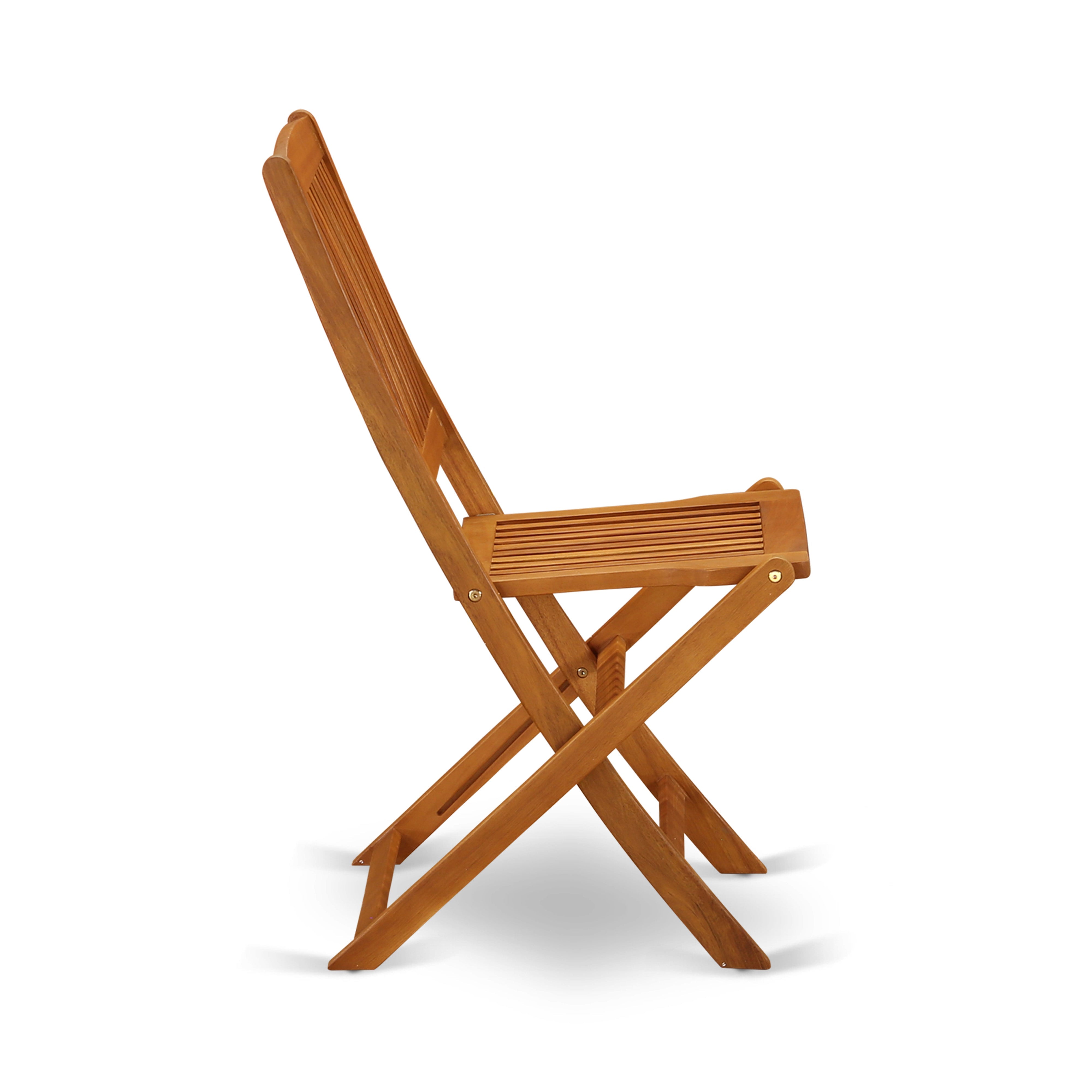 Juego de comedor para patio al aire libre de 5 piezas East West Furniture DECM5CWNA Incluye una mesa rectangular de madera de acacia y 4 sillas laterales plegables