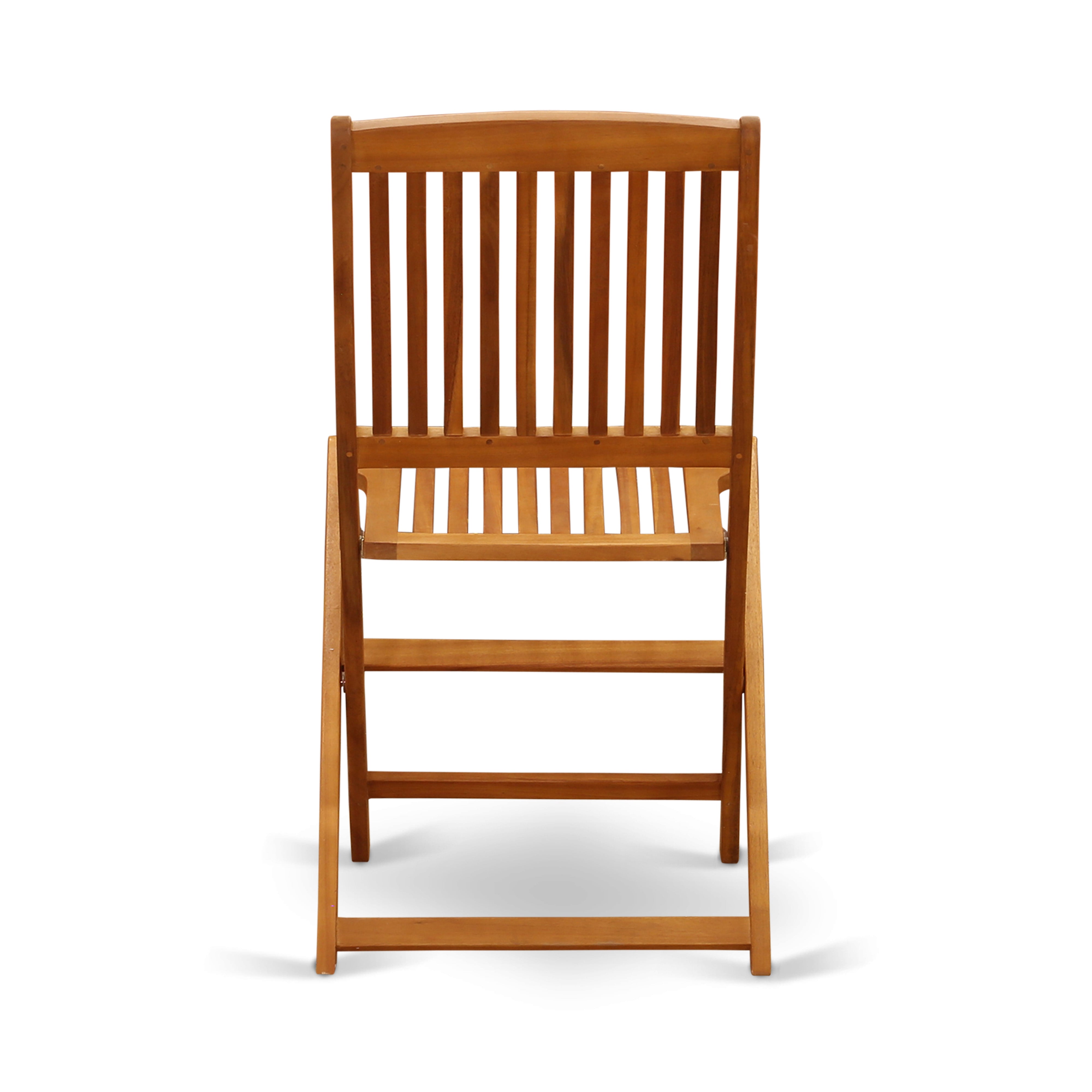 Juego de comedor para patio East West Furniture CMCM72CANA de 7 piezas compuesto por una mesa rectangular de madera de acacia para exteriores y 2 sillas plegables con 4 sillas laterales.