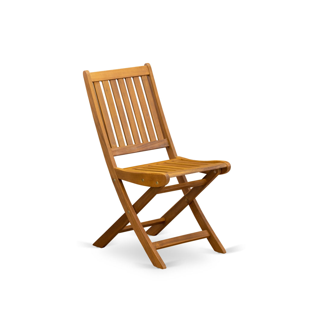 East West Furniture CMDK7CWNA 7 Piece Patio Dining Set Consist of a Rectangle Outdoor Acacia Wood Table and 6 Folding Side Chairs