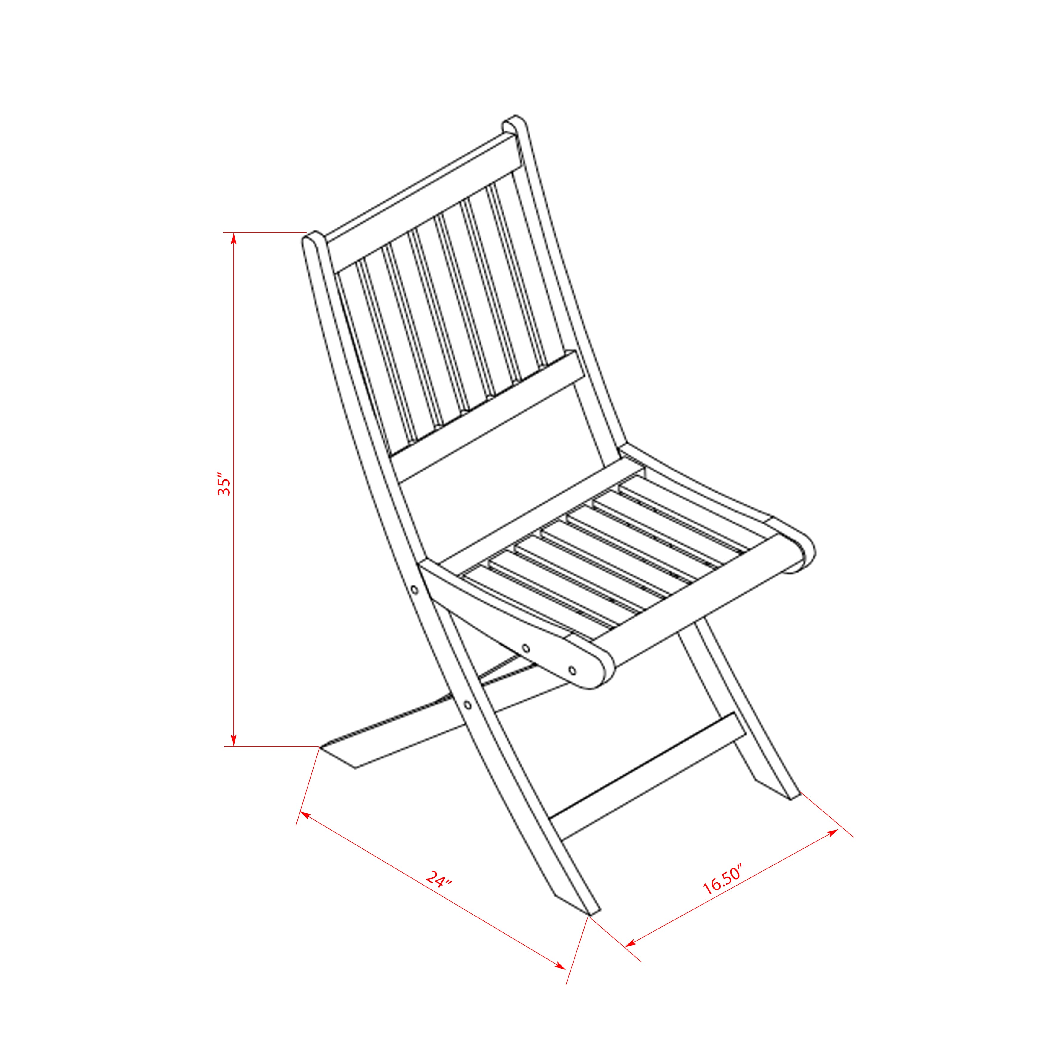 East West Furniture MNDK3CWNA 3-Pc Patio Table Set Consists of a Wooden Folding Table and 2 Folding Patio Chairs Ideal for Garden, Terrace, Bistro, and Porch - Natural Oil Finish