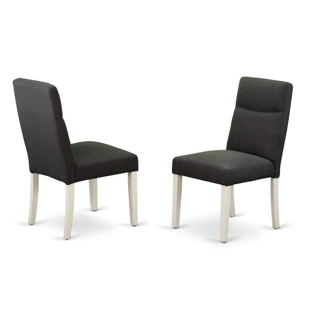 East West Furniture NDBE5-LWH-20 5 Piece Dining Room Furniture Set Includes a Rectangle Dining Table with Dropleaf and 4 Linen Fabric Upholstered Chairs