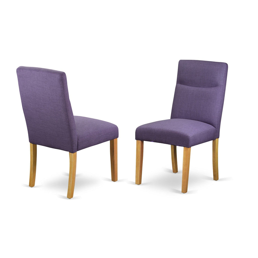 Juego de mesa y sillas de cocina de 3 piezas East West Furniture MZBE3-OAK-10. Incluye una mesa de comedor rectangular con alas abatibles y dos sillas de comedor Parsons de tela de lino.