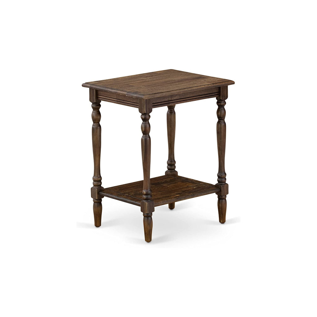 East West Furniture BF-07-ET Bedford Night Stand - Rectangle End Table with Open Storage Shelf for Bedroom, 16x20 Inch, Distressed Jacobean