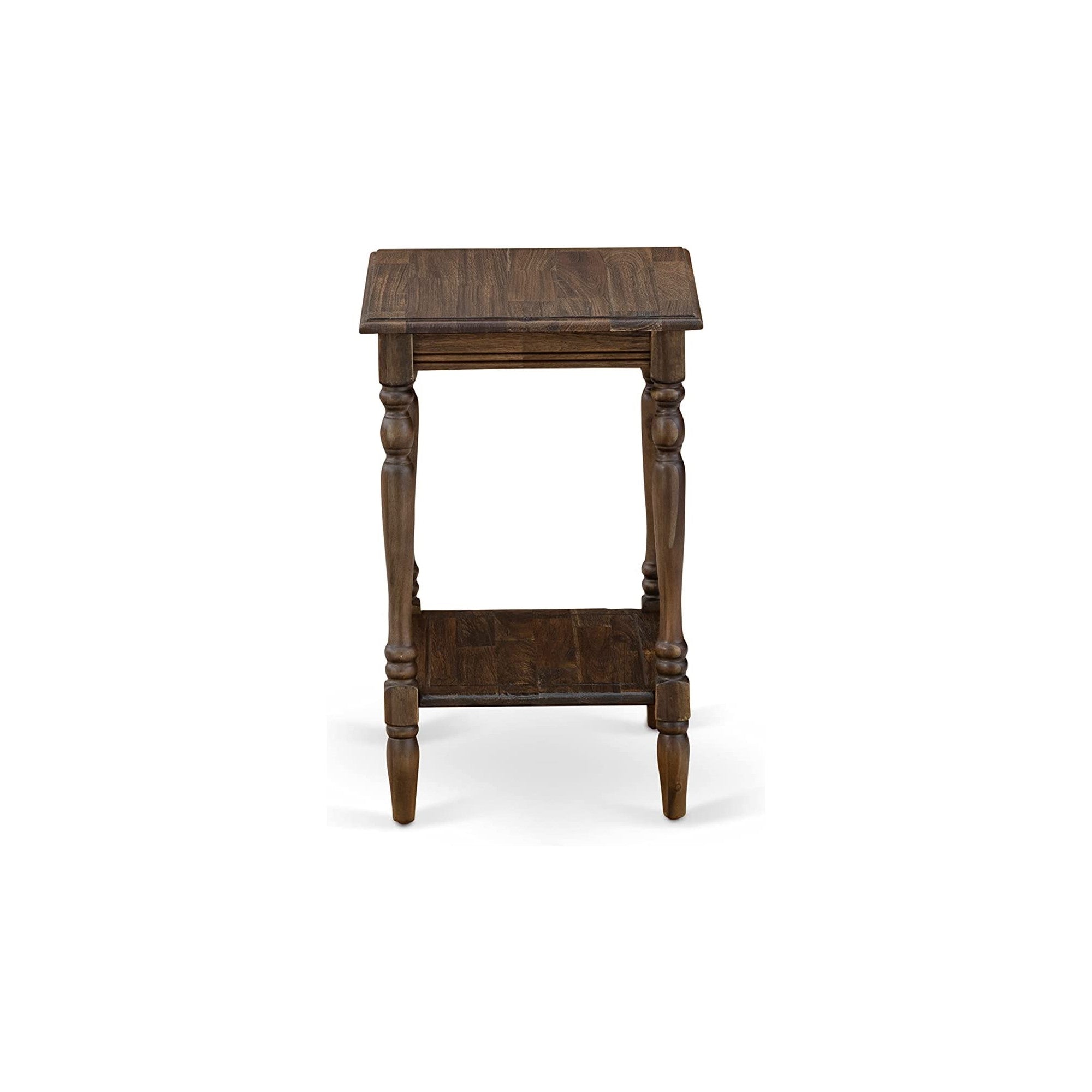 East West Furniture GB25F-1BF07 2-Piece Platform Full Bedroom Set with a Button Tufted Full Bed and 1 Distressed Jacobean Modern Nightstand - Dark Brown faux Leather with Black Texture and Black Legs