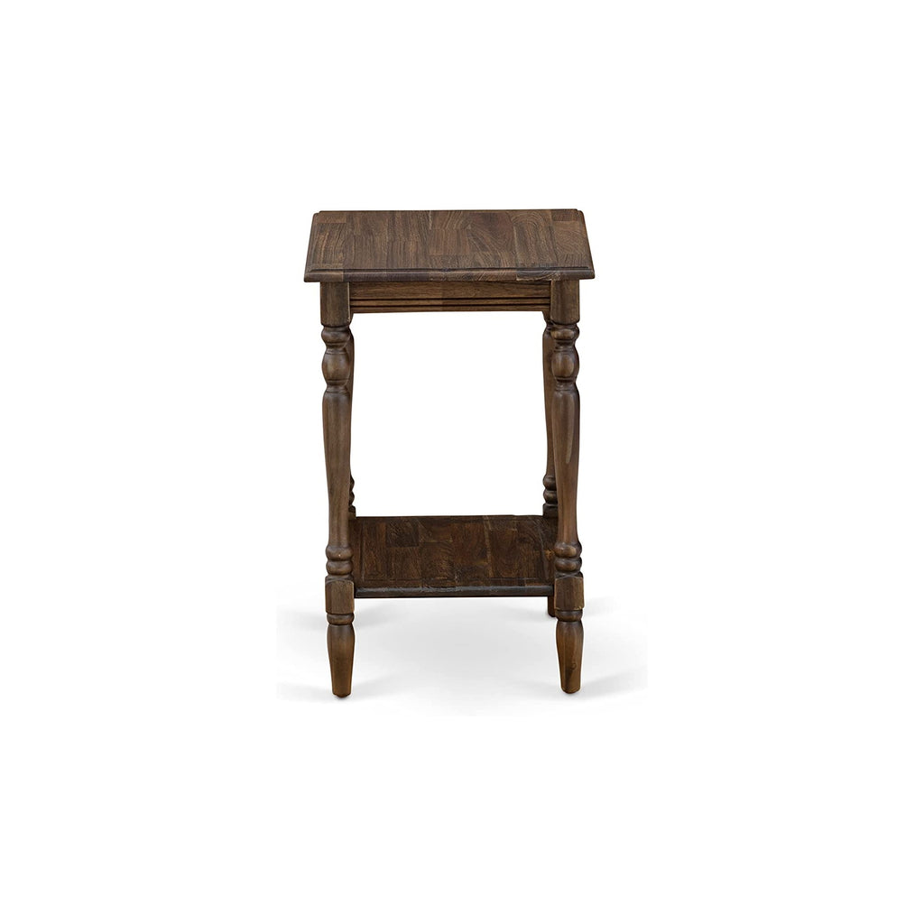East West Furniture BF-07-ET Bedford Night Stand - Rectangle End Table with Open Storage Shelf for Bedroom, 16x20 Inch, Distressed Jacobean