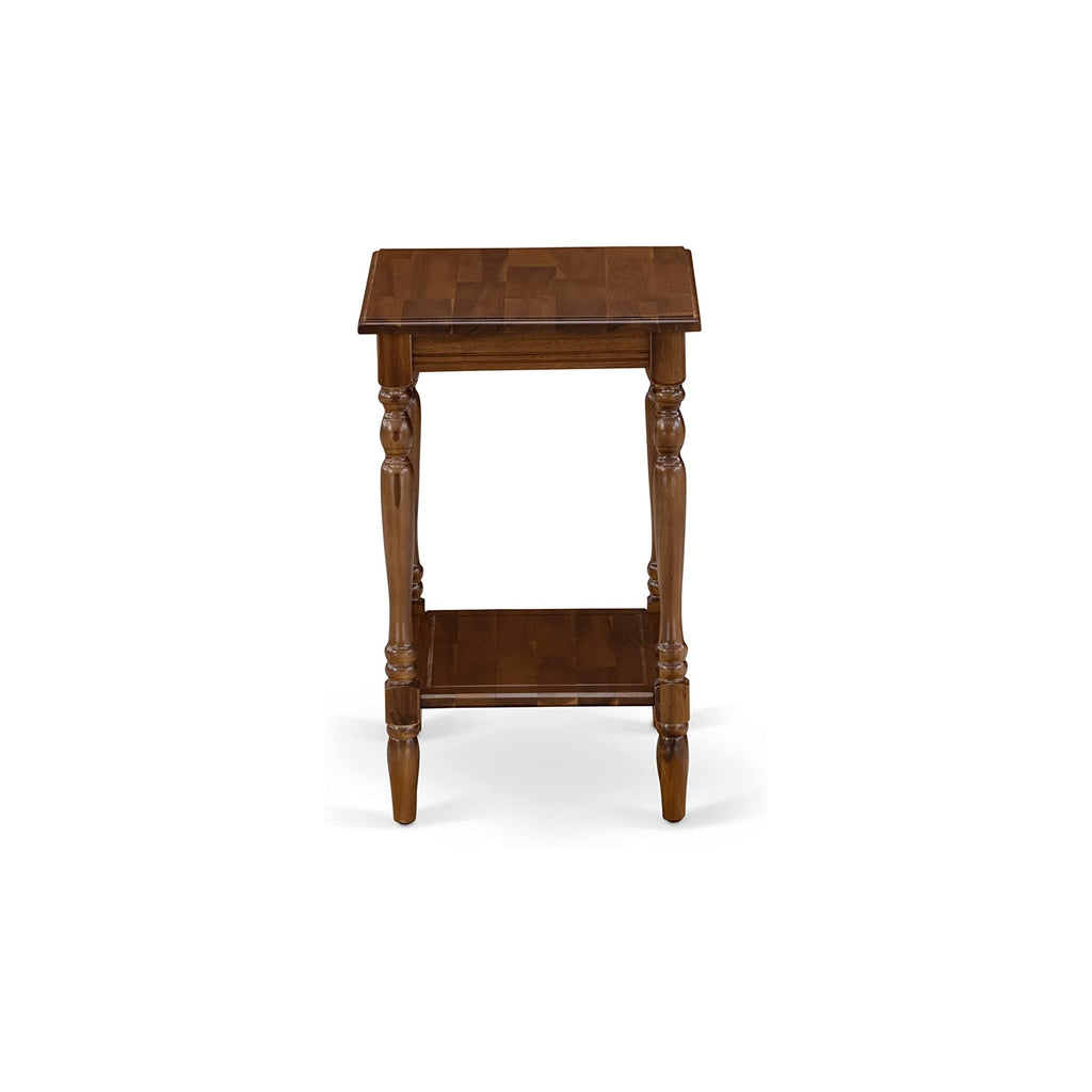 Juego de cama Granbury de 3 piezas East West Furniture GB28Q-2BF08 con estructura de madera tamaño queen con capitoné y dos mesitas de noche de nogal antiguo - Piel sintética marrón con textura marrón y patas negras