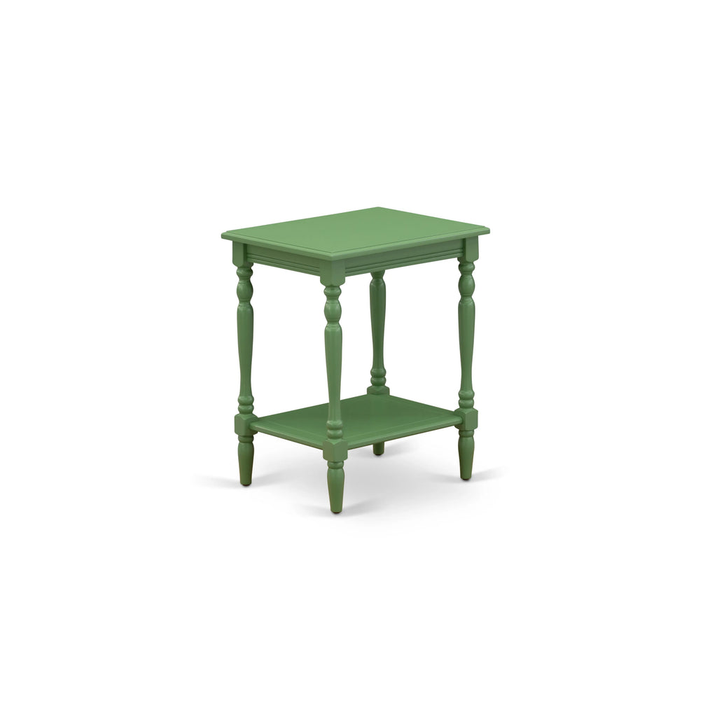 East West Furniture BF-12-ET Bedford Bedside End Table - Rectangle Modern End Table with Open Storage Shelf for Bedroom, 16x20 Inch, Clover Green