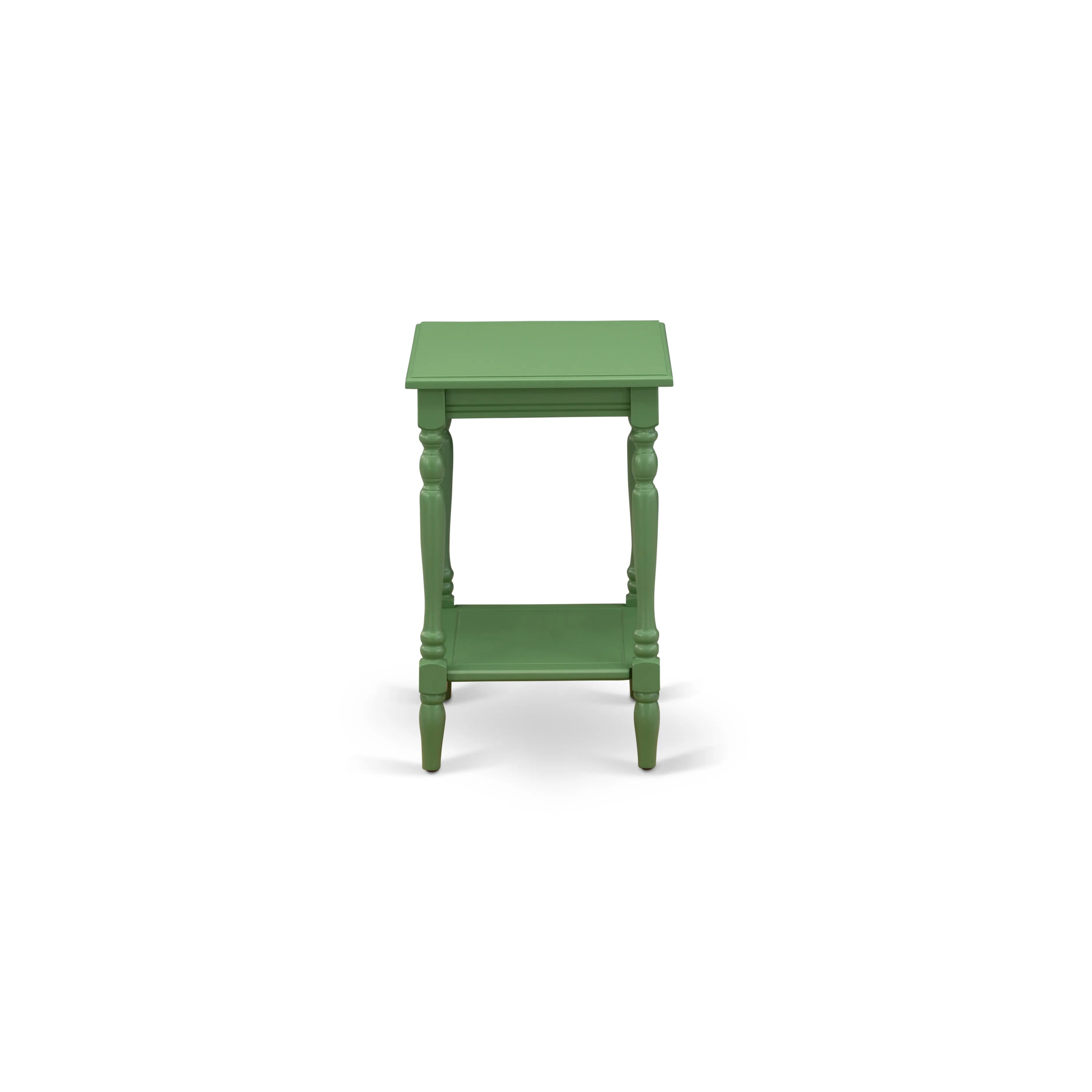 East West Furniture NL19Q-2BF12 3 Piece Bedroom Set - Button Tufted Wood Bed Frame - Linen white Velvet Fabric Upholstered Headboard and a Clover Green Finish Nightstand