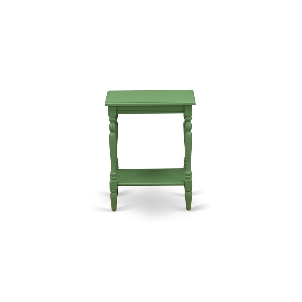 East West Furniture BF-12-ET Bedford Bedside End Table - Rectangle Modern End Table with Open Storage Shelf for Bedroom, 16x20 Inch, Clover Green