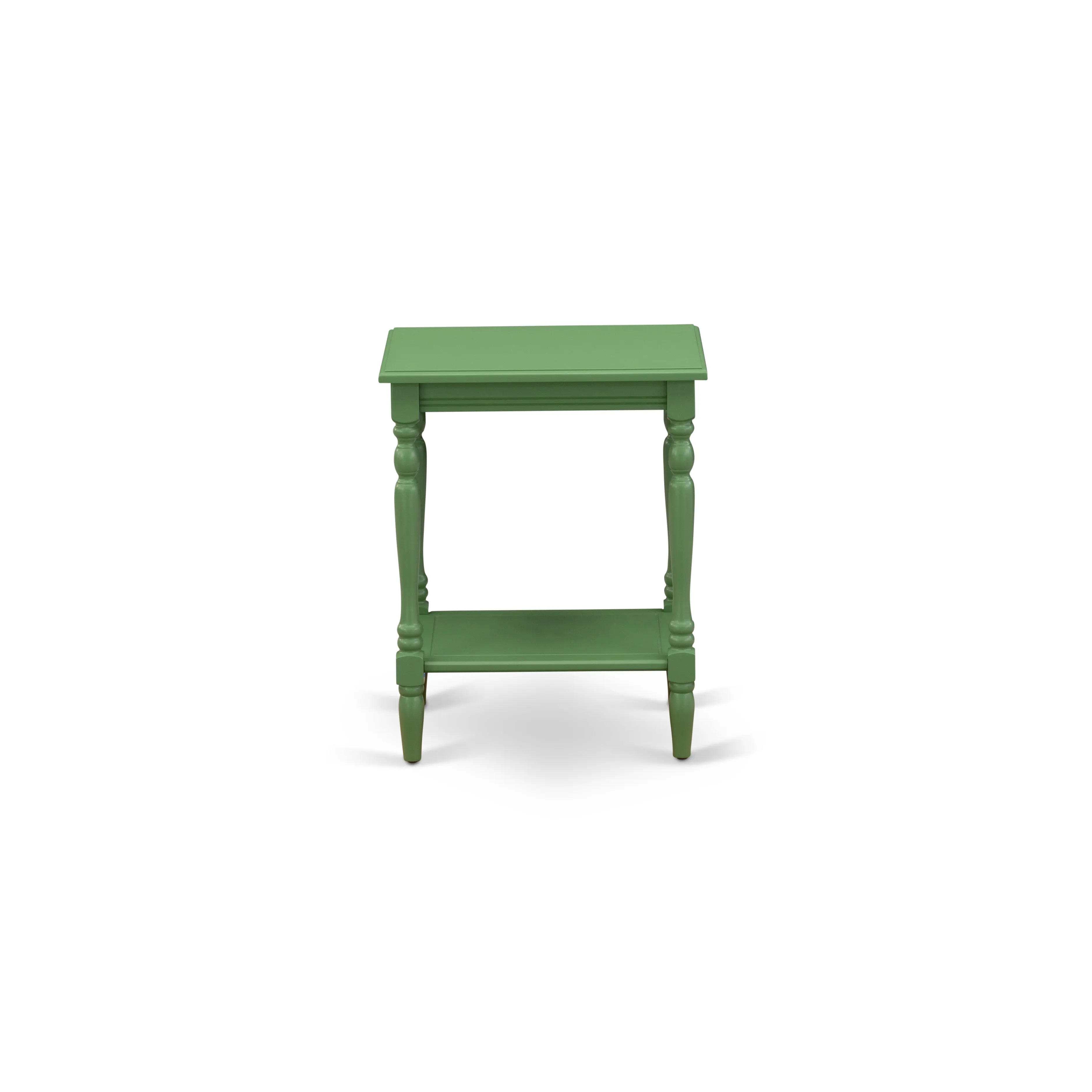 East West Furniture NL19Q-2BF12 3 Piece Bedroom Set - Button Tufted Wood Bed Frame - Linen white Velvet Fabric Upholstered Headboard and a Clover Green Finish Nightstand