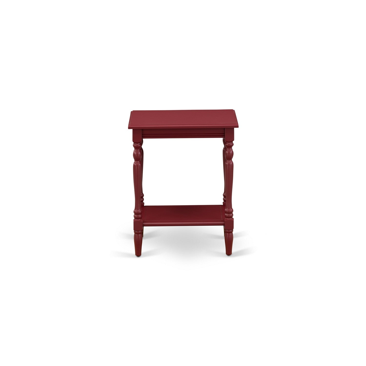 East West Furniture BF-13-ET Modern End Table with Open Storage Shelf - Wood Nightstand for Small Spaces, Stable and Sturdy Constructed - Burgundy Finish