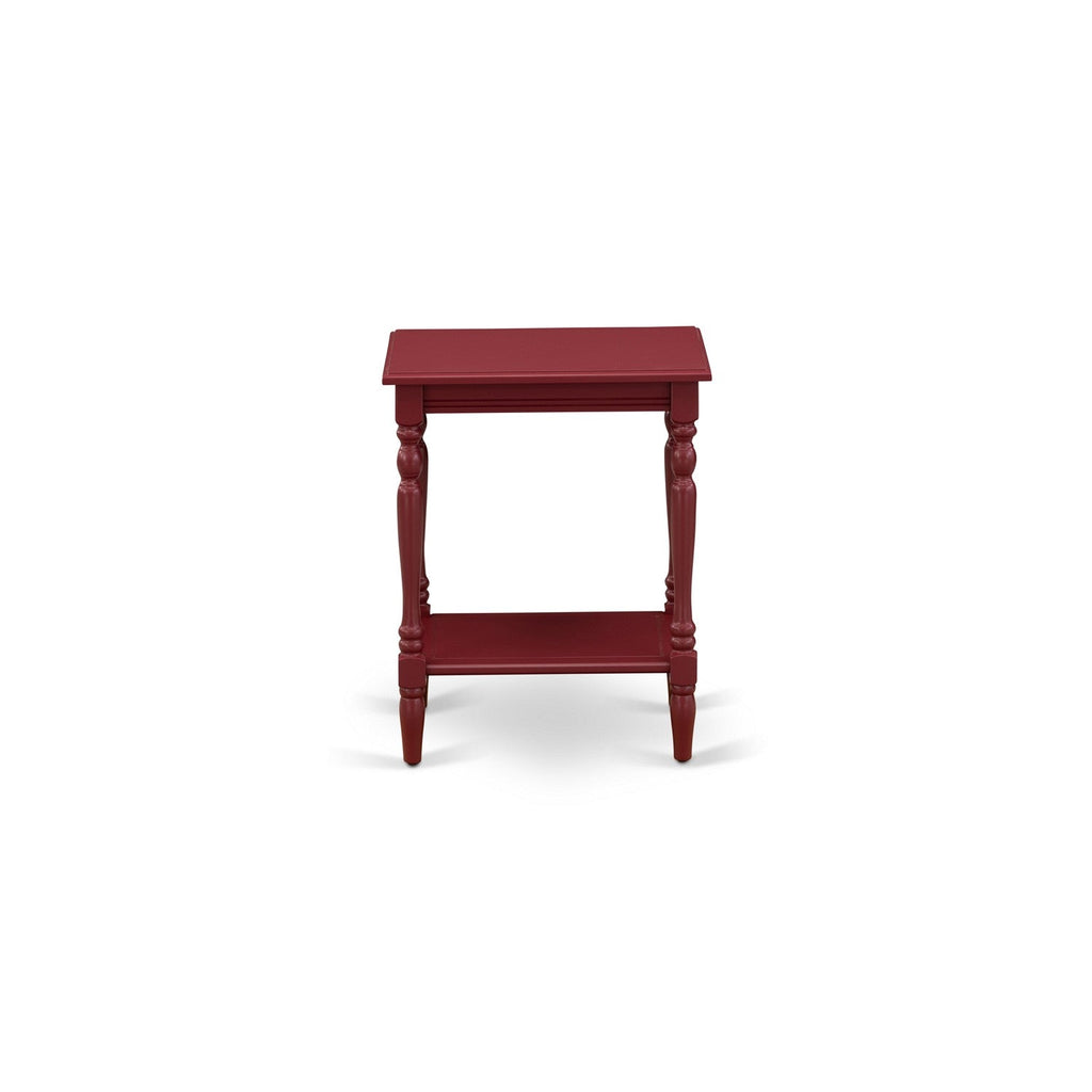 East West Furniture BF-13-ET Bedford Night Stand - Rectangle Modern End Table with Open Storage Shelf for Bedroom, 16x20 Inch, Burgundy