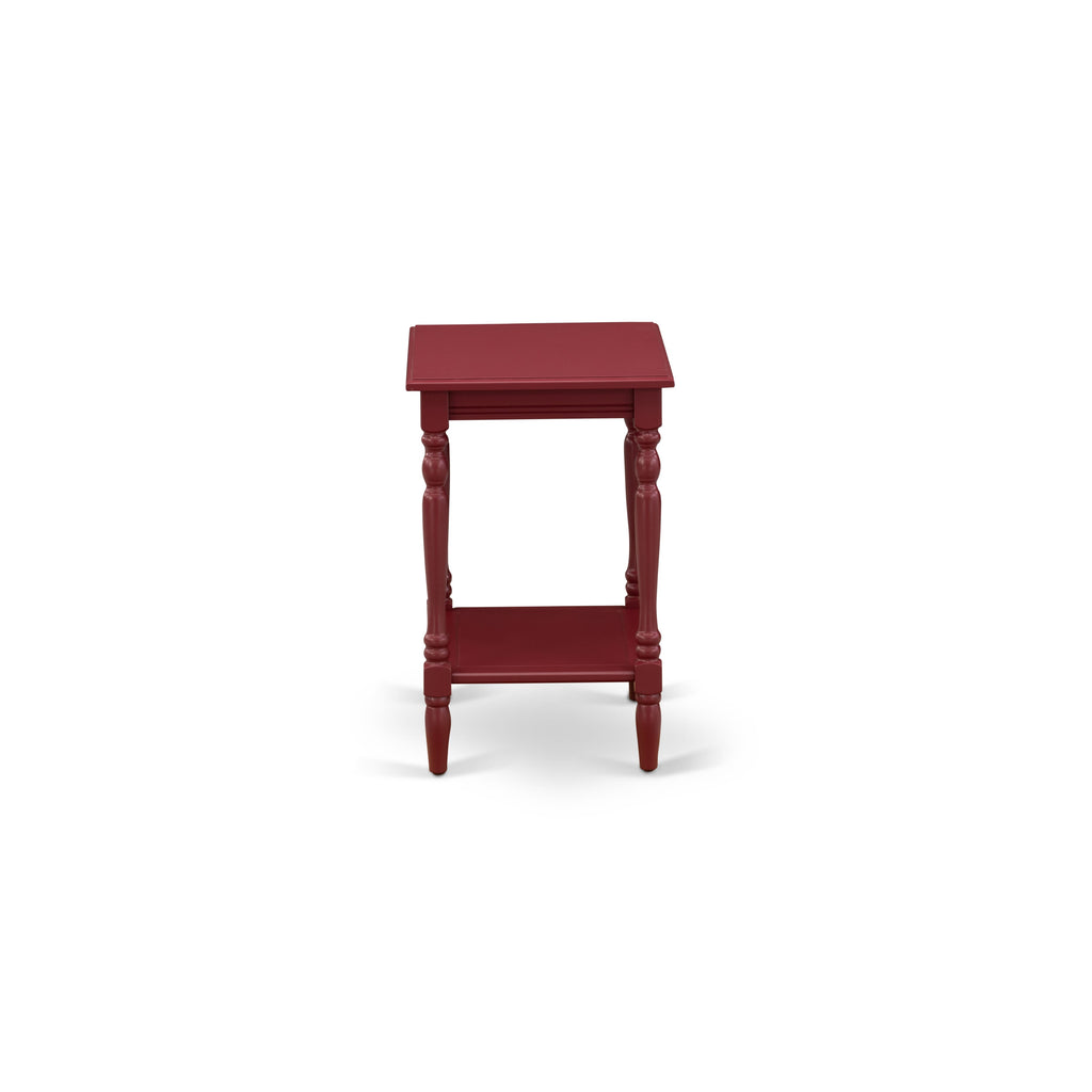 East West Furniture BF-13-ET Bedford Night Stand - Rectangle Modern End Table with Open Storage Shelf for Bedroom, 16x20 Inch, Burgundy