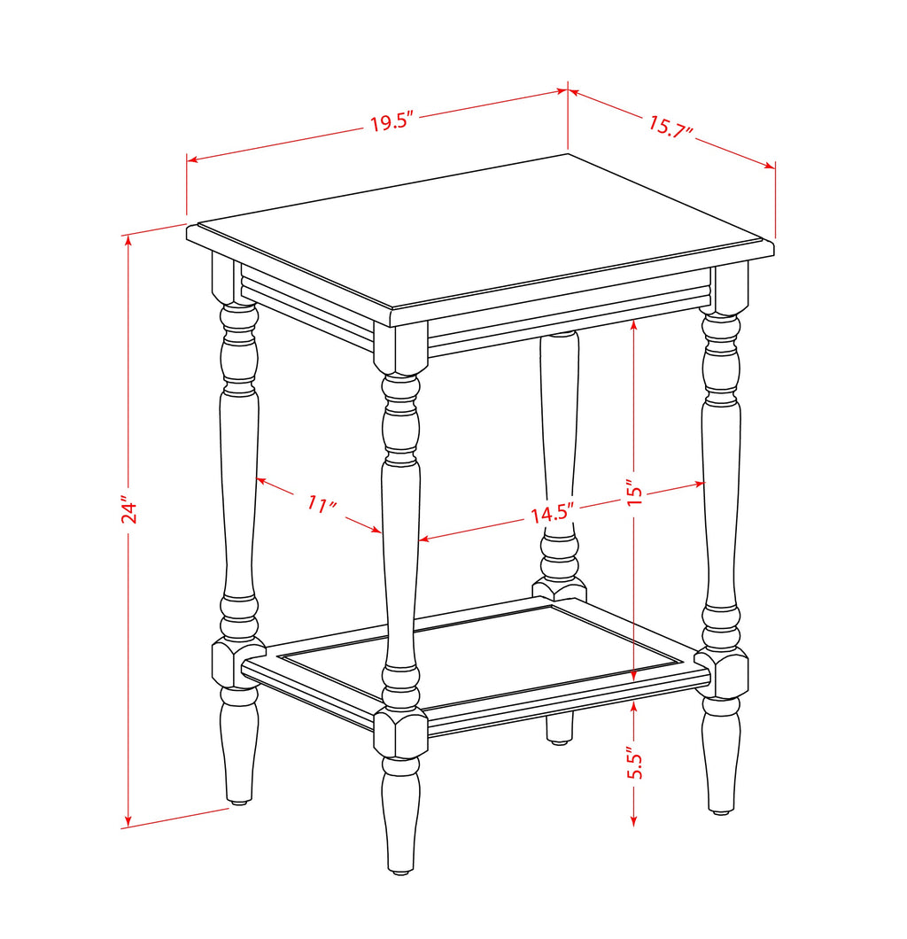 East West Furniture BF-13-ET Bedford Night Stand - Rectangle Modern End Table with Open Storage Shelf for Bedroom