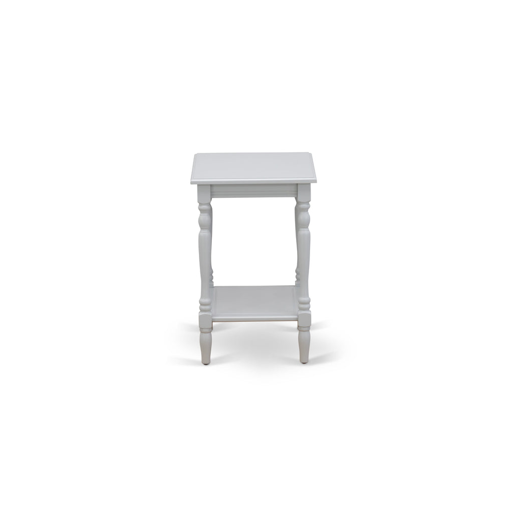 East West Furniture BF-14-ET Bedford Nightstand - Rectangle End Table with Open Storage Shelf for Bedroom