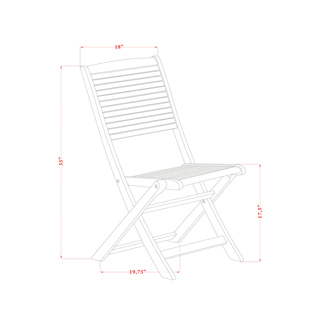 East West Furniture BSFM7CWNA 7 Piece Outdoor Patio Dining Sets Includes an Oval Acacia Wood Table and 6 Folding Side Chairs