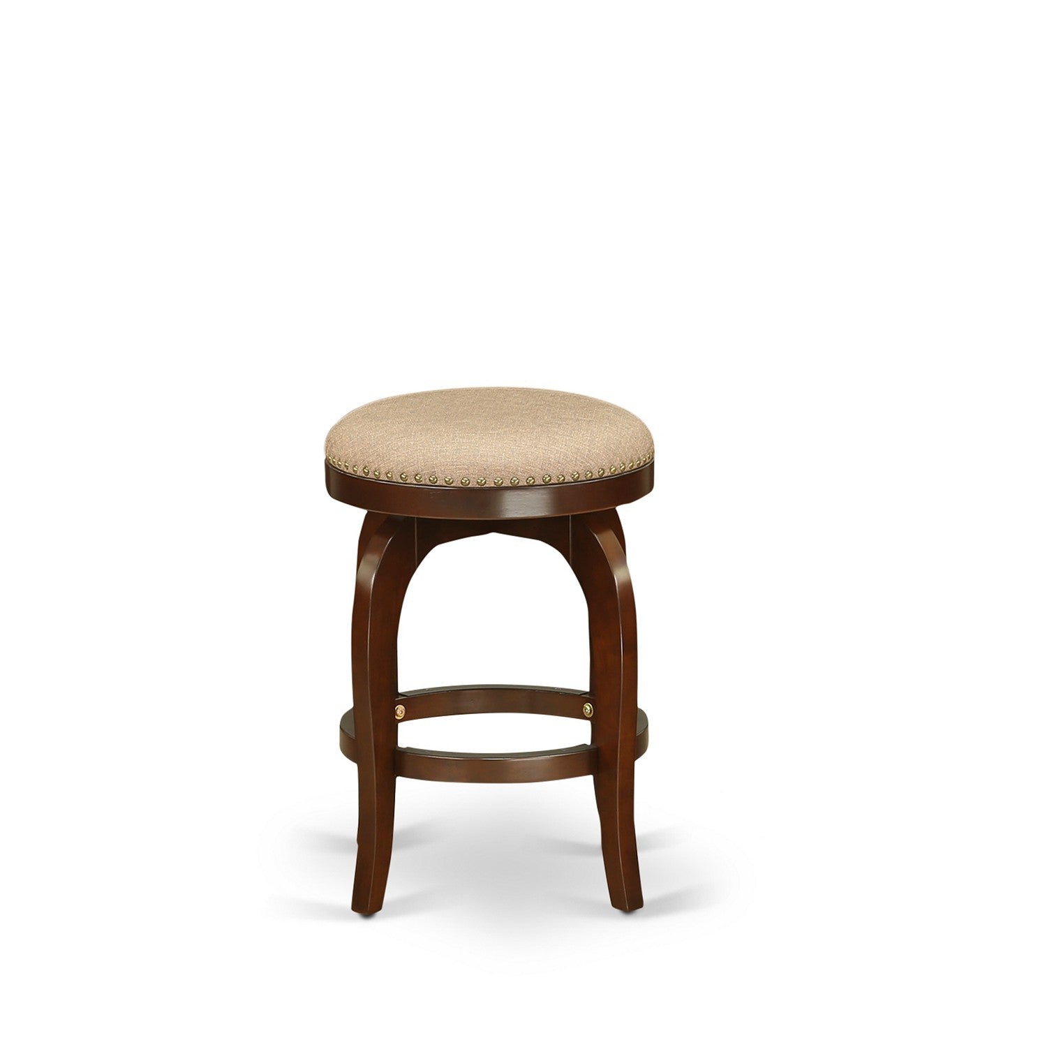 EAST WEST FURNITURE - EDBF3-MAH-03 - 3-Pc Kitchen Table Set with 2 backless counter height barstool and 1 Wood Dining Table - Mahogany Finish
