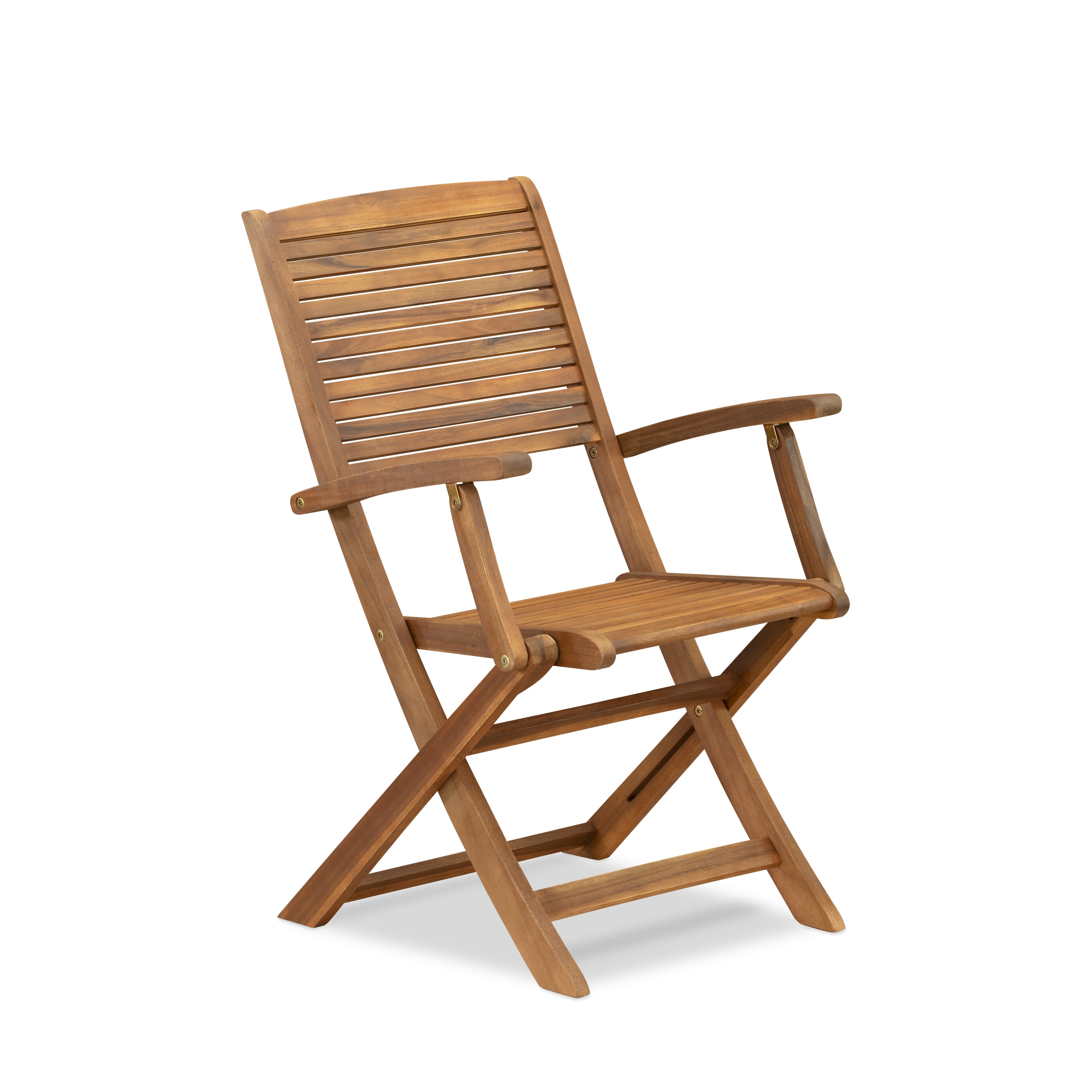 East West Furniture DIHD5CANA 5 Piece Outdoor Patio Dining Sets Consist of an Oval Acacia wood Table and 4 Folding Arm Chairs, 36x60 Inch, Natural Oil