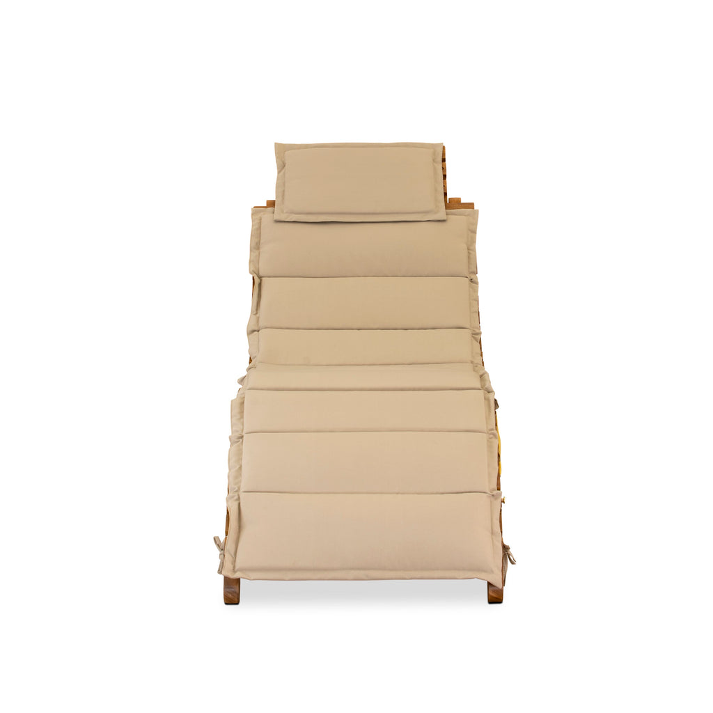 East West Furniture BHNU1NA Helena Patio Chaise Lounge - Outdoor Acacia Wood Sunlounger Chairs for Poolside