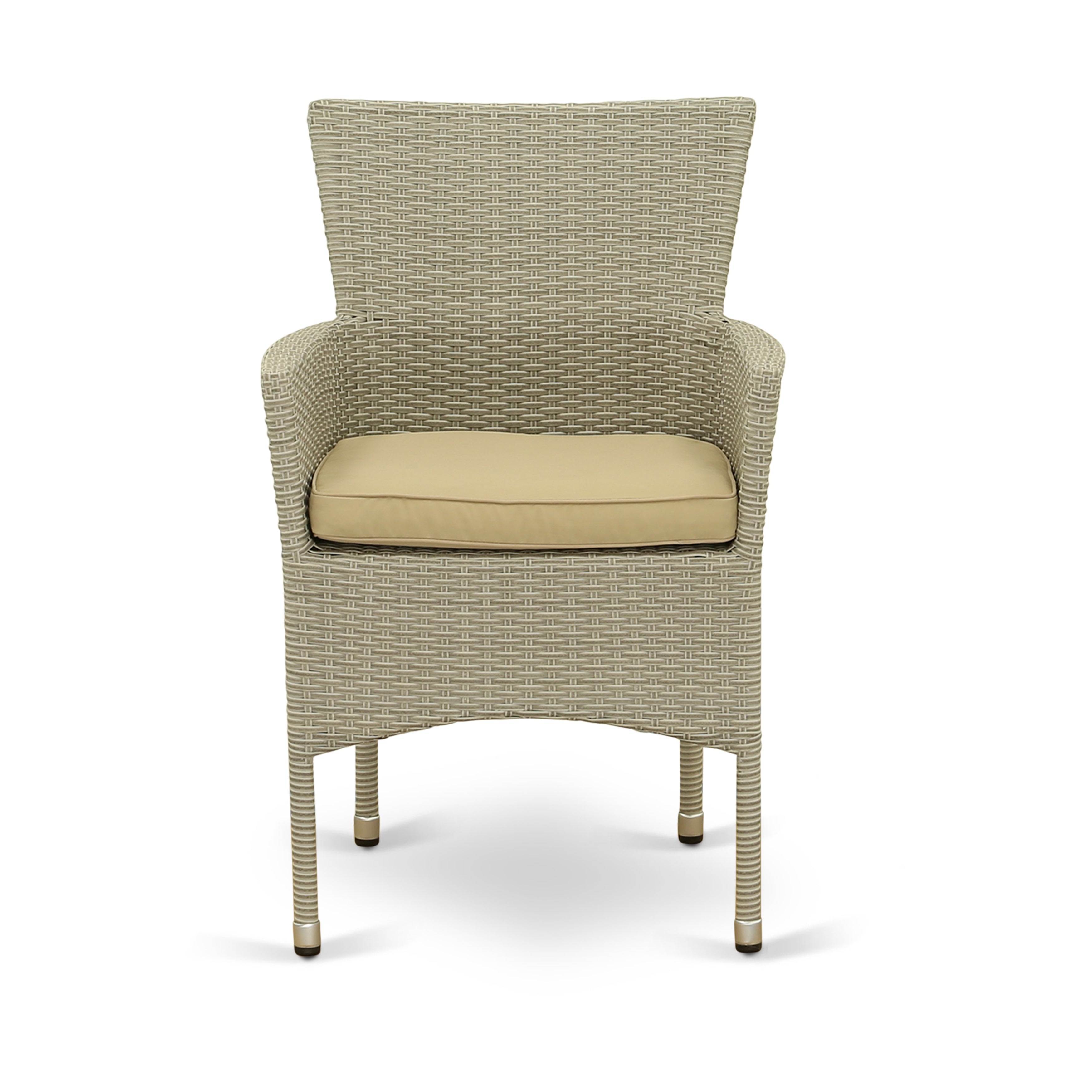 East West Furniture JUBK5-03A Juego de muebles de patio de mimbre para exterior de 5 piezas Incluye una mesa de comedor de bistró rectangular con tapa de vidrio y 4 sillones de balcón con cojín