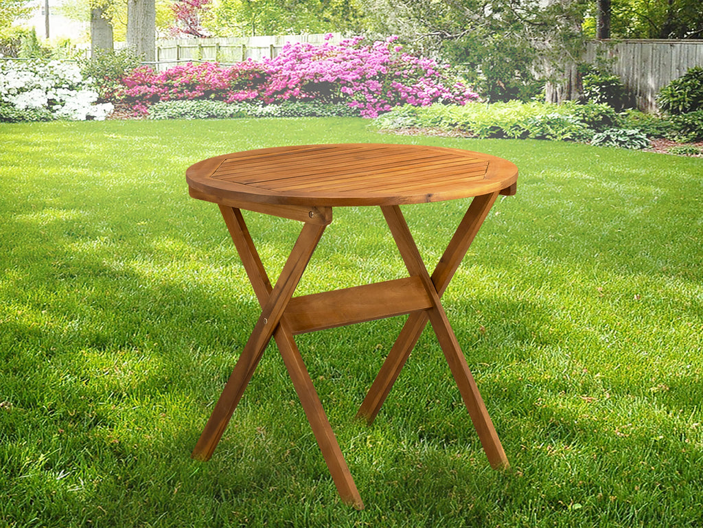 East West Furniture BMNTDNA Marion Patio Furniture Outdoor Acacia Wood Round Coffee Table