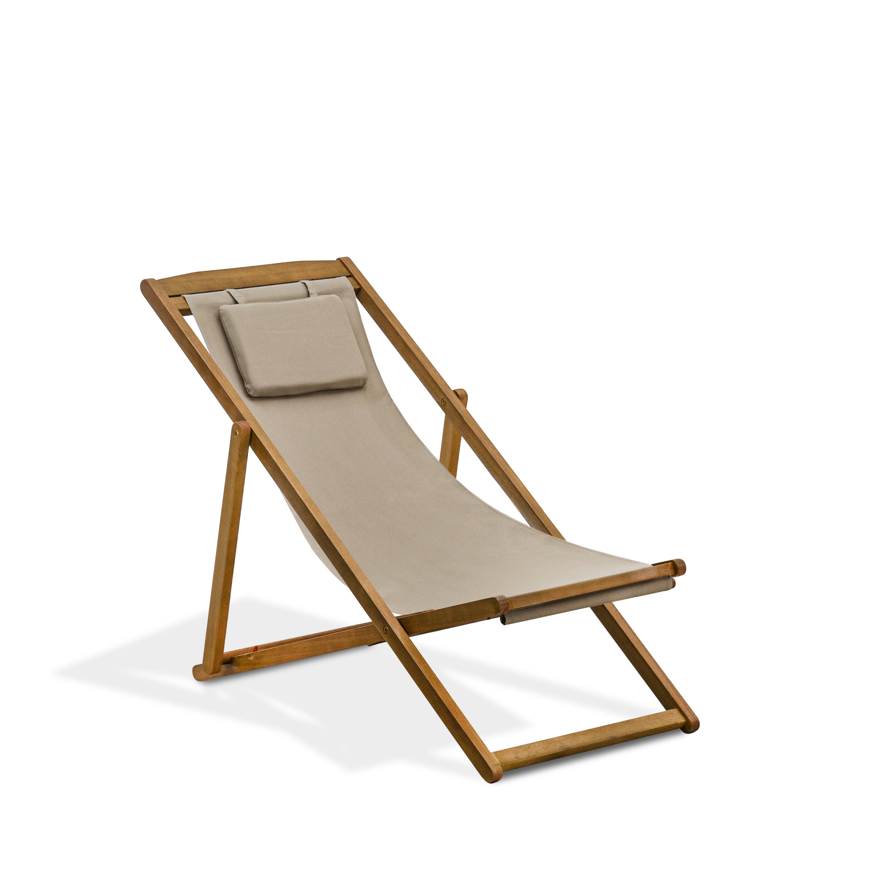 East West Furniture BMRCFNE Modern Outdoor Patio Garden Camping Chairs - Beacher Monroe Polyester Fabric Relax Chairs Set of 2 - Natural Oil Finish
