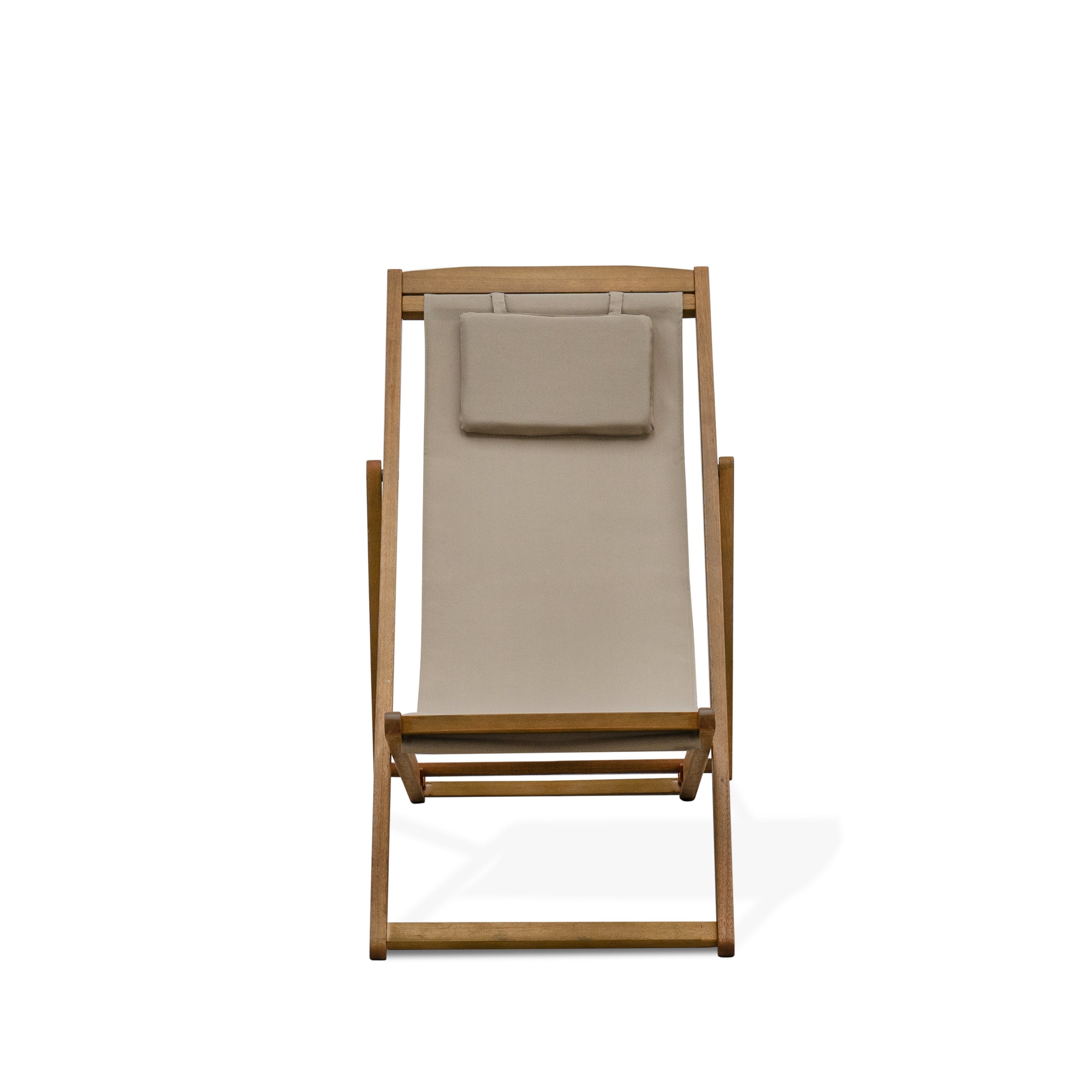 East West Furniture BMRCFNE Modern Outdoor Patio Garden Camping Chairs - Beacher Monroe Polyester Fabric Relax Chairs Set of 2 - Natural Oil Finish