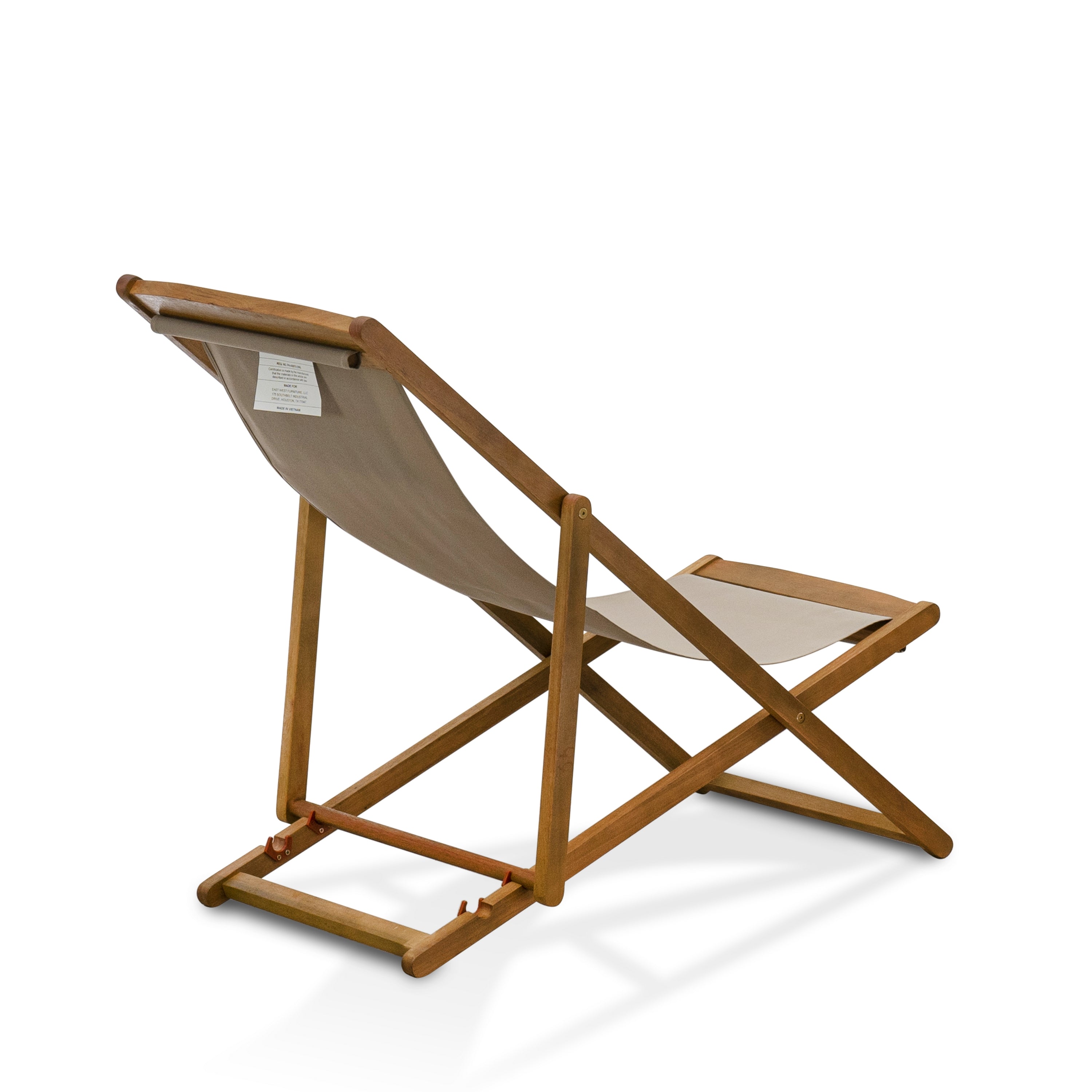 East West Furniture BMRCFNE Modern Outdoor Patio Garden Camping Chairs - Beacher Monroe Polyester Fabric Relax Chairs Set of 2 - Natural Oil Finish