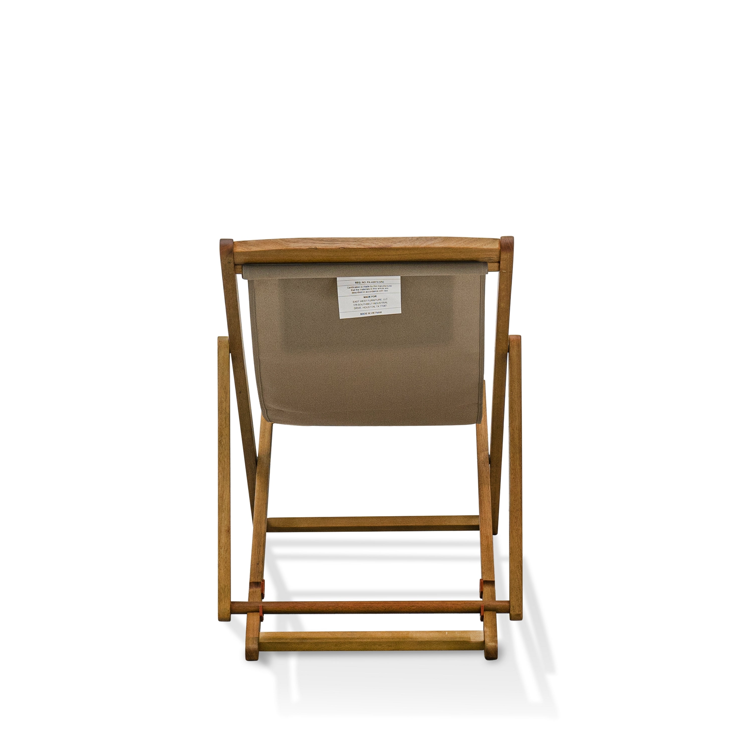East West Furniture BMRCFNE Modern Outdoor Patio Garden Camping Chairs - Beacher Monroe Polyester Fabric Relax Chairs Set of 2 - Natural Oil Finish
