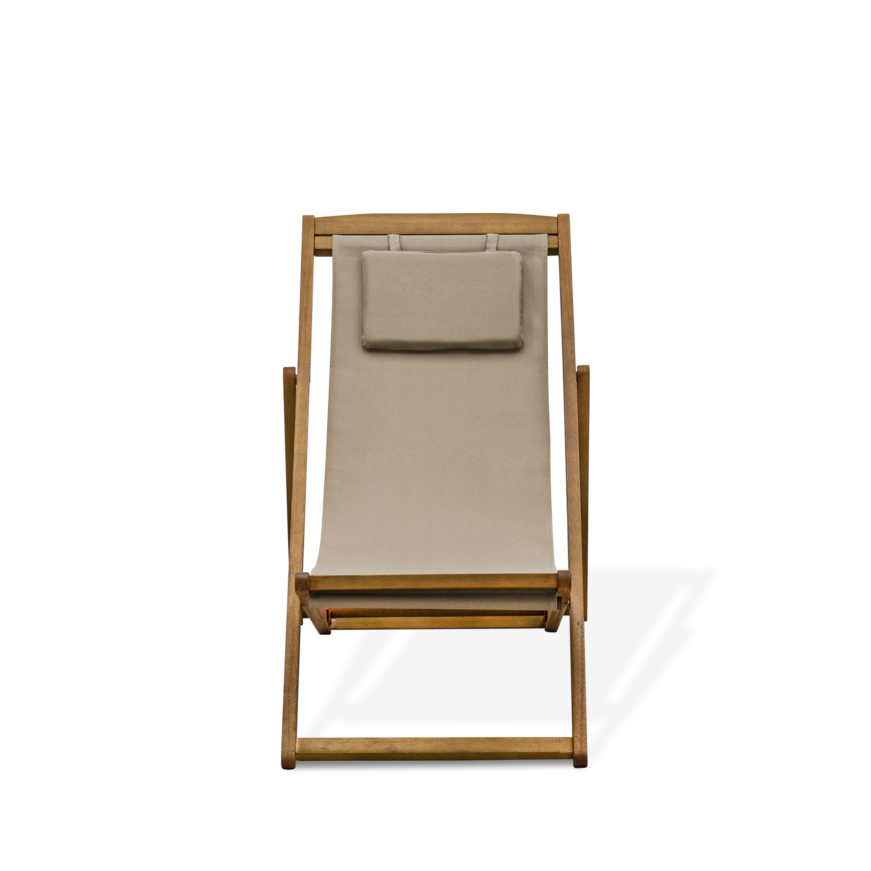 East West Furniture BMRCFNE Modern Outdoor Patio Garden Camping Chairs - Beacher Monroe Polyester Fabric Relax Chairs Set of 2 - Natural Oil Finish