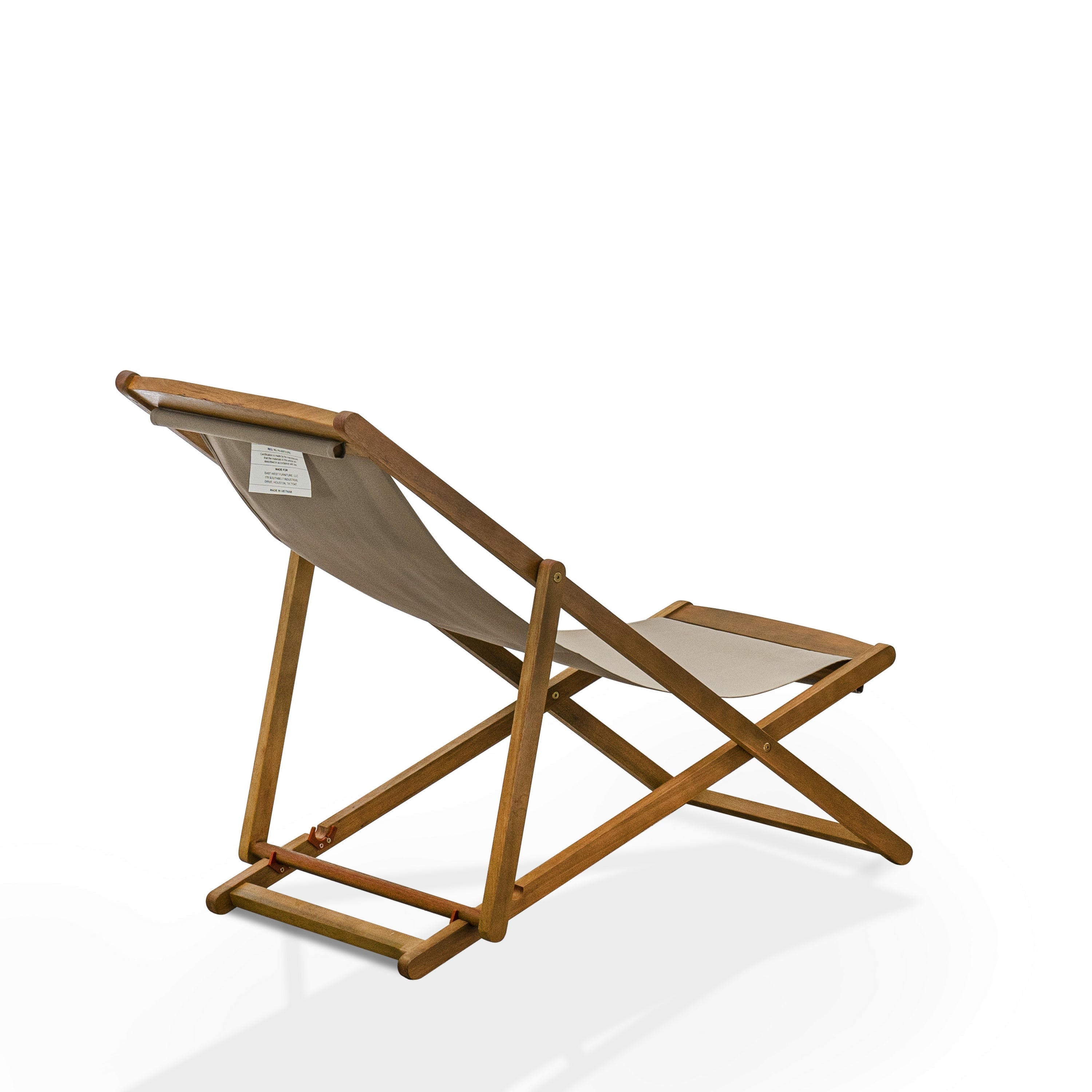 East West Furniture BMRCFNE Modern Outdoor Patio Garden Camping Chairs - Beacher Monroe Polyester Fabric Relax Chairs Set of 2 - Natural Oil Finish