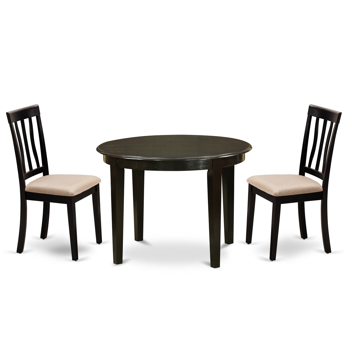 BOAN3-CAP-C 3 PC Kitchen Table set-Small round Table and 2 Kitchen Chairs