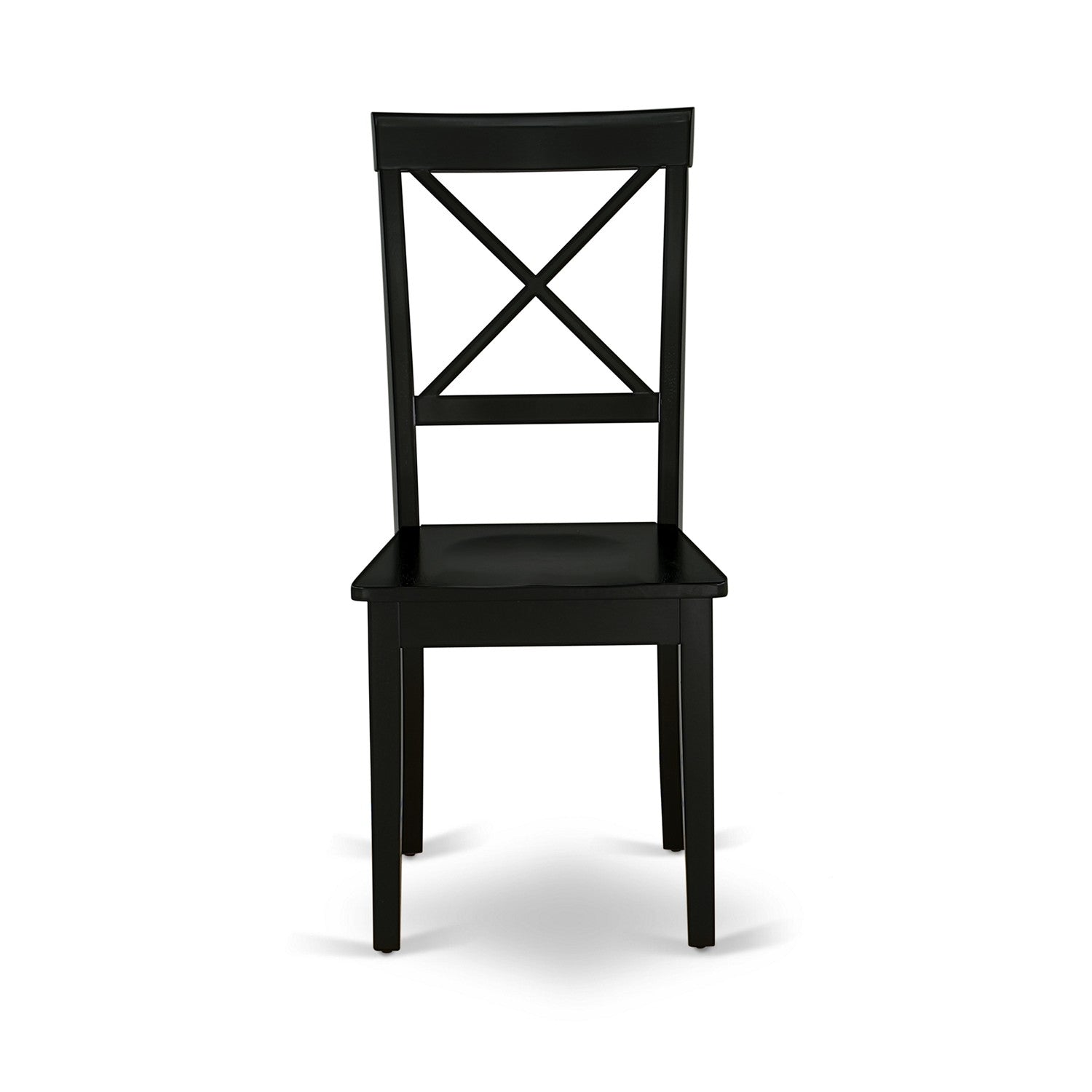 Juego de mesa de comedor de 3 piezas East West Furniture DLBO3-BLK-W para espacios pequeños. Contiene una mesa de comedor redonda con alas abatibles y 2 sillas con asiento de madera.