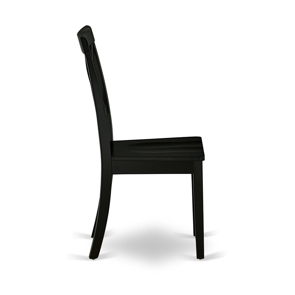 East West Furniture DUBO7-BLK-W 7 Piece Dining Set Consist of a Rectangle Dining Room Table and 6 Kitchen Chairs