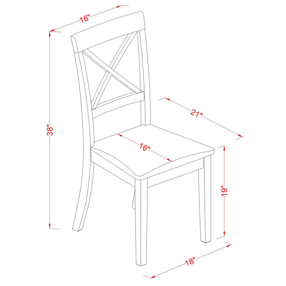 PFBO5-CAP-C 5 Pc Dining set-Square Dining Table with Leaf and 4 Dining Chairs