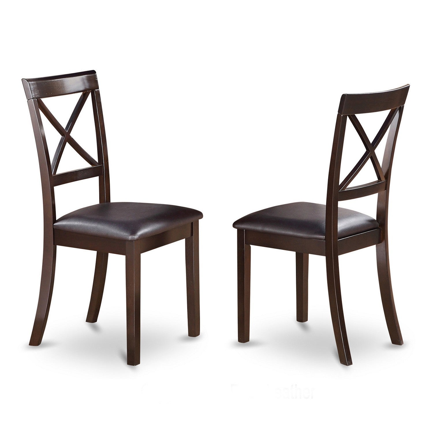 Juego de mesa de comedor de 3 piezas East West Furniture ANBO3-CAP-LC para espacios pequeños. Contiene una mesa de cocina redonda con pedestal y 2 sillas de comedor de cuero sintético.