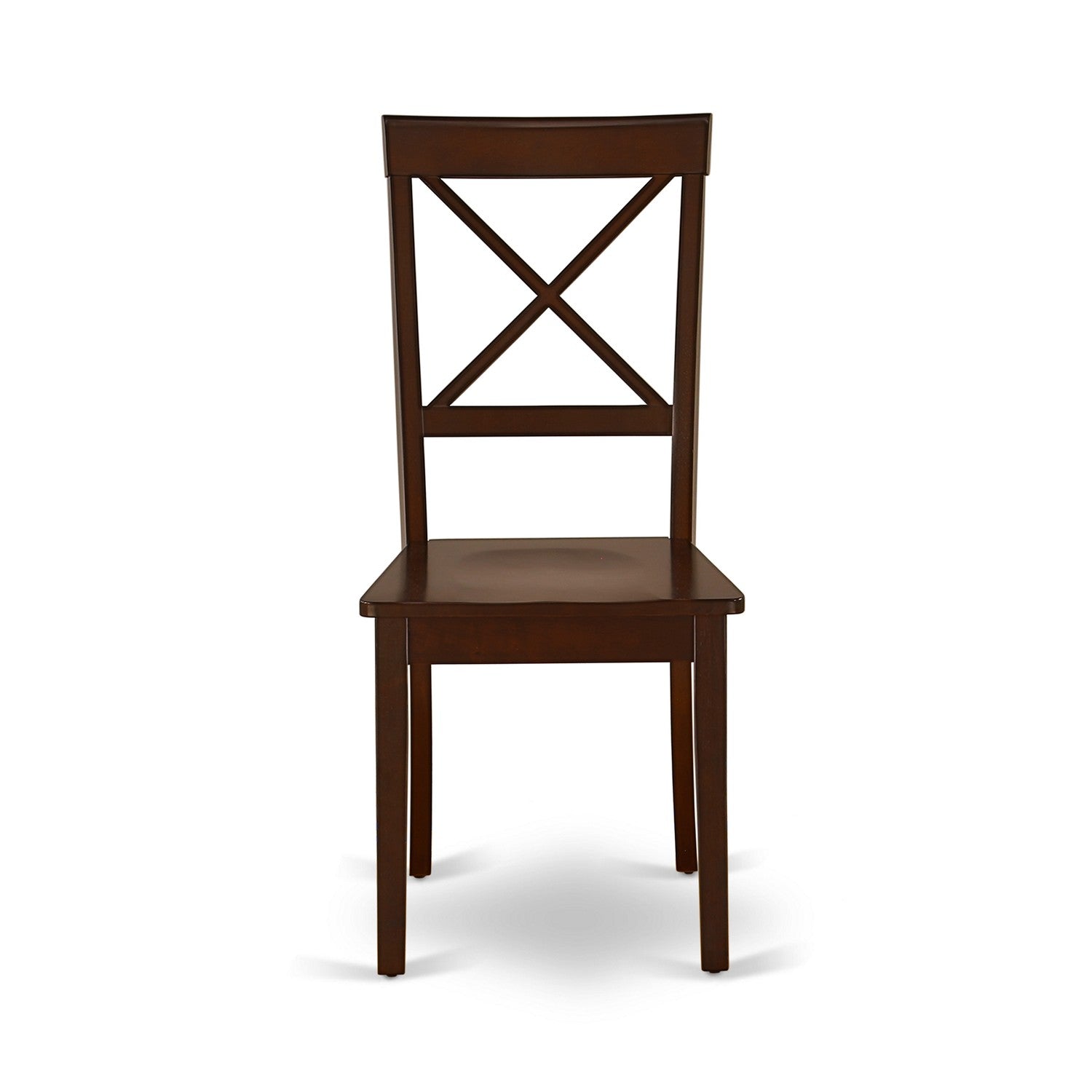 East West Furniture HBBO3-MAH-W 3 Piece Dining Room Set - Mahogany Dining Room Table and 2 Mahogany Wooden Dining Room Chairs with X-Back - Mahogany Finish