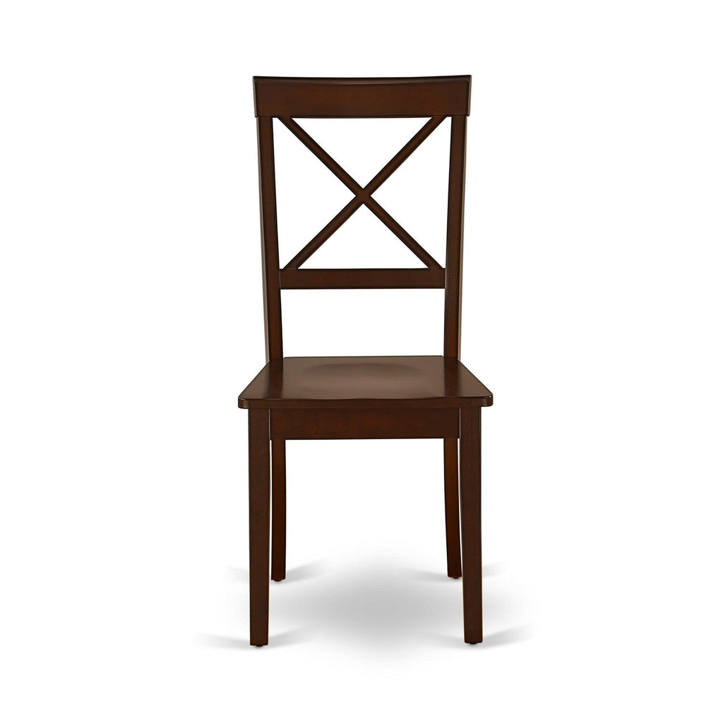 East West Furniture DOBO7-MAH-W 7 Piece Dining Room Table Set Consist of a Rectangle Kitchen Table with Butterfly Leaf and 6 Dining Chairs