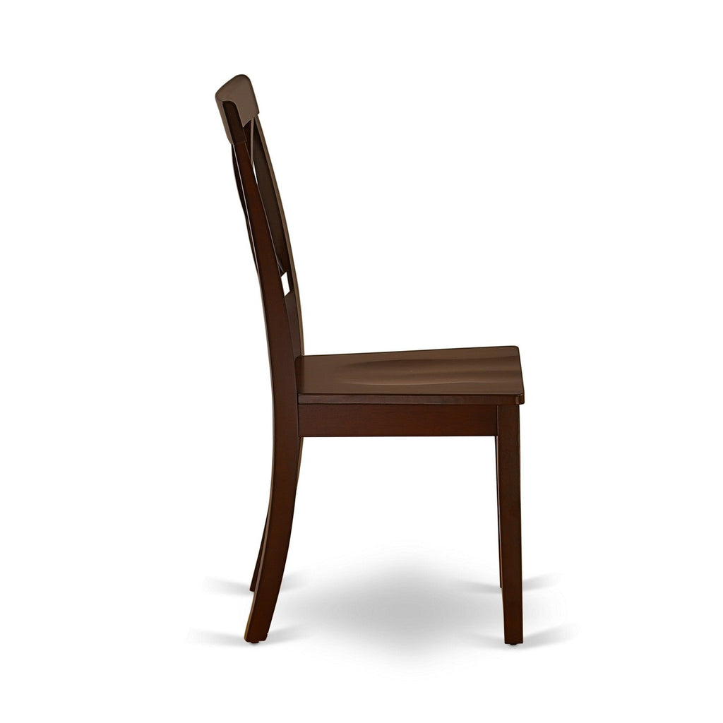 East West Furniture DOBO7-MAH-W 7 Piece Dining Room Table Set Consist of a Rectangle Kitchen Table with Butterfly Leaf and 6 Dining Chairs