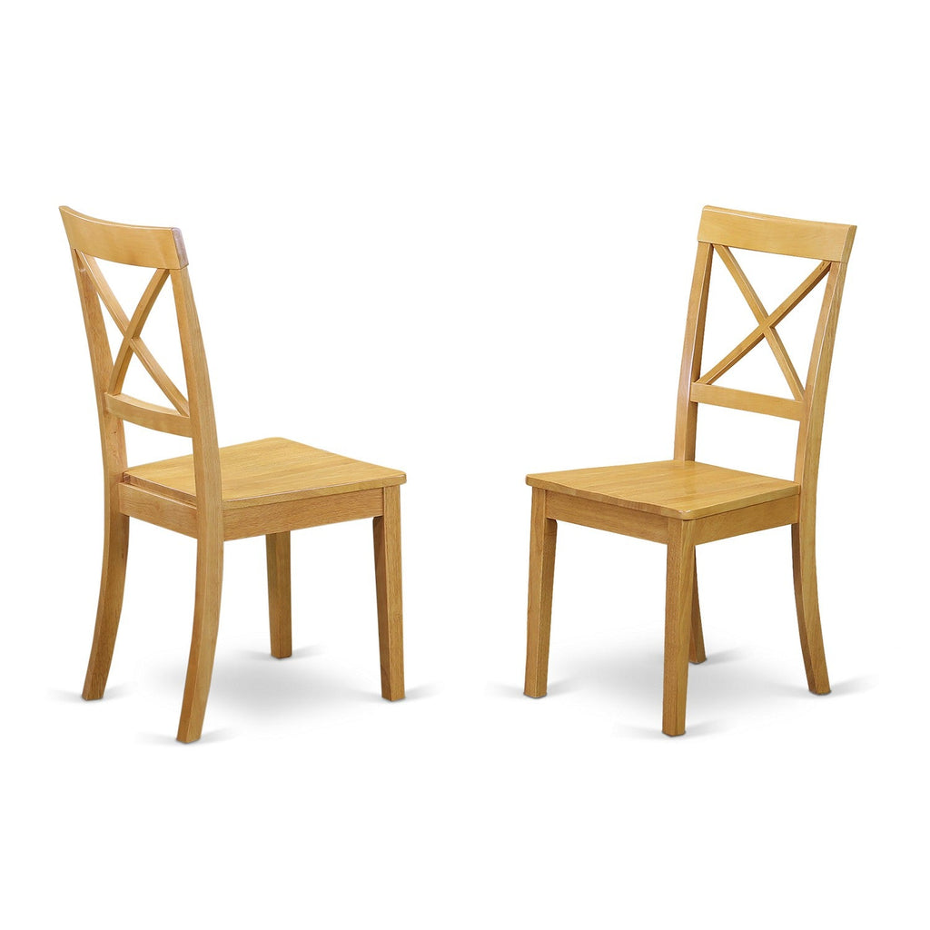 East West Furniture AVBO5-OAK-W 5 Piece Modern Dining Table Set Includes an Oval Wooden Table with Butterfly Leaf and 4 Dining Chairs