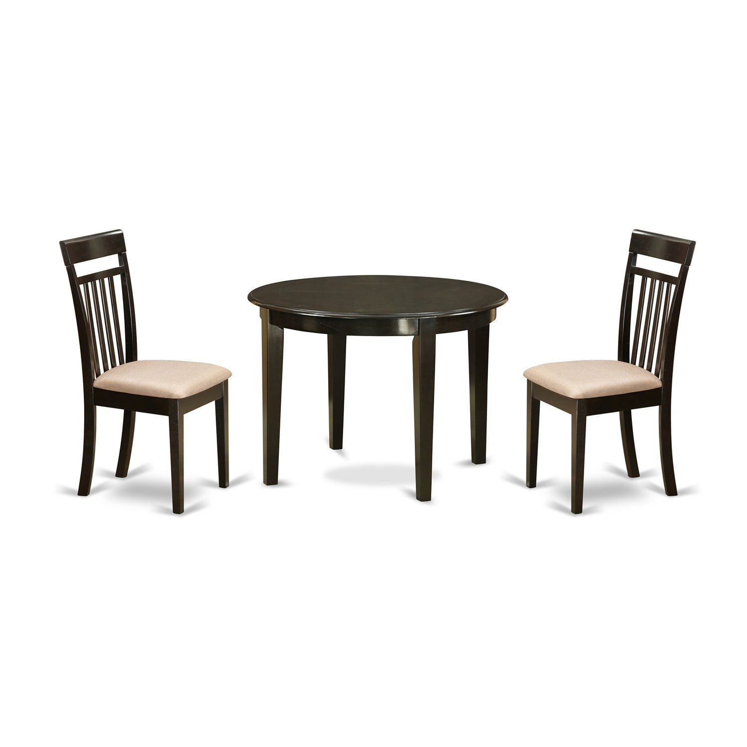 BOCA3-CAP-C 3 PC Kitchen nook Dining set-round Table and 2 Dining Chairs