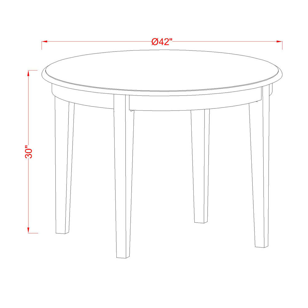 East West Furniture BOAN3-CAP-W 3 Piece Kitchen Table Set for Small Spaces Contains a Round Dining Room Table and 2 Solid Wood Seat Chairs, 42x42 Inch, Cappuccino