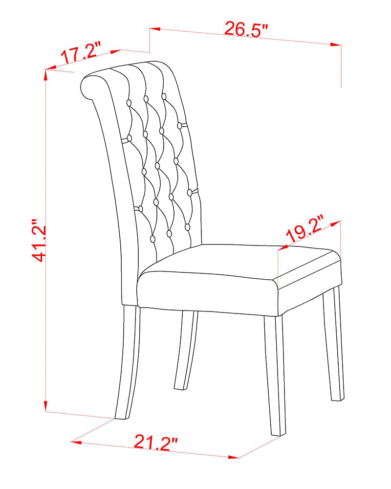 Juego de mesa de comedor moderna de 3 piezas East West Furniture ESBR3-MAH-04. Contiene una mesa redonda de madera con pedestal y 2 sillas de comedor Parson de tela de lino color tostado claro.