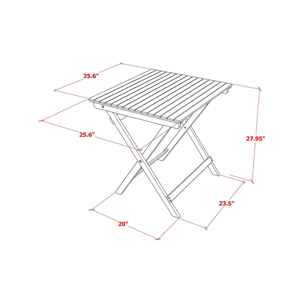 East West Furniture SECN3C5NA 3 Piece Outdoor Conversation Bistro Set Contains a Square Acacia Wood Coffee Table and 2 Folding Adjustable Arm Chairs, 26x26 Inch, Natural Oil